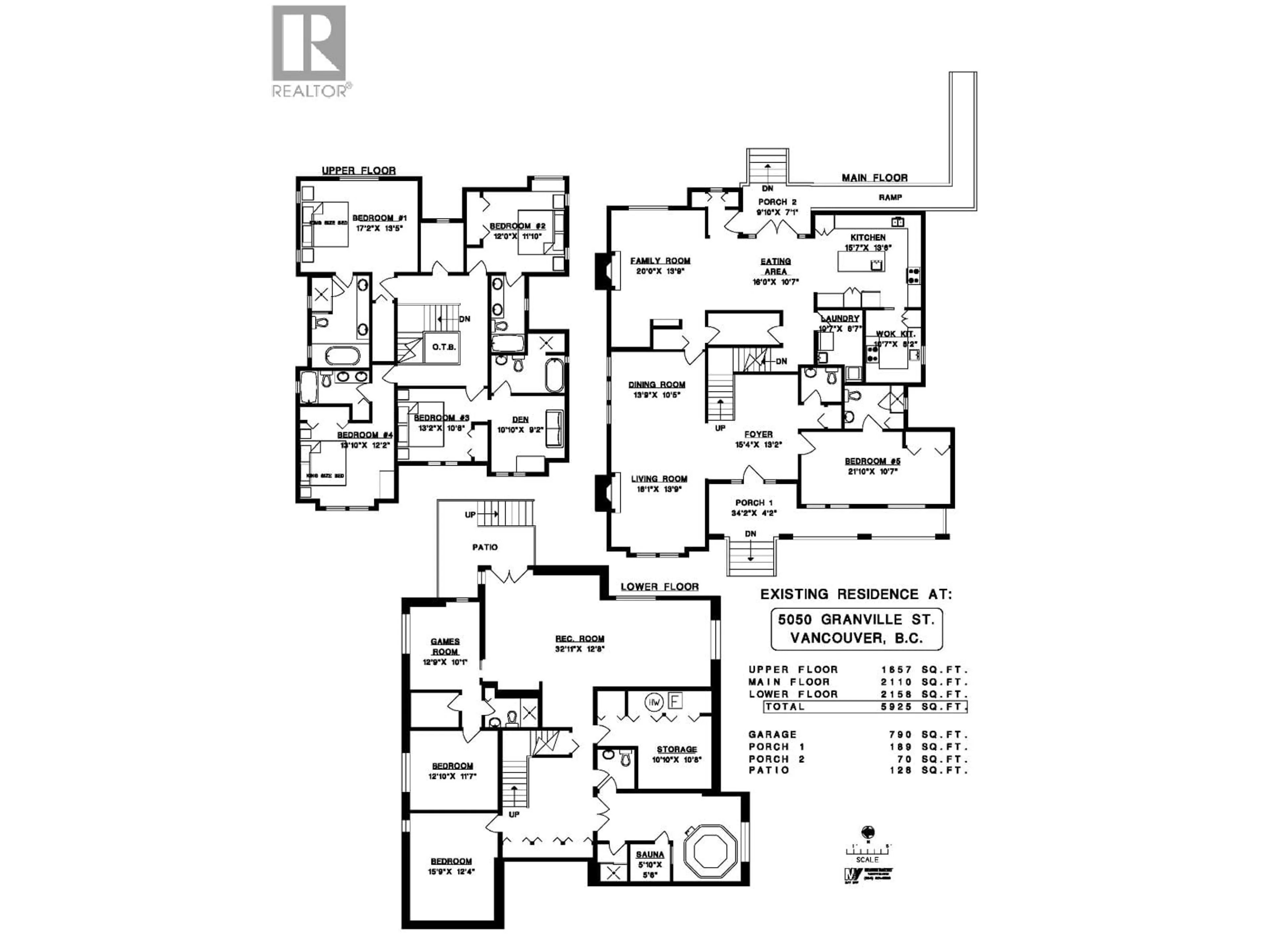 Floor plan for 5062 GRANVILLE STREET, Vancouver British Columbia V6M3B4