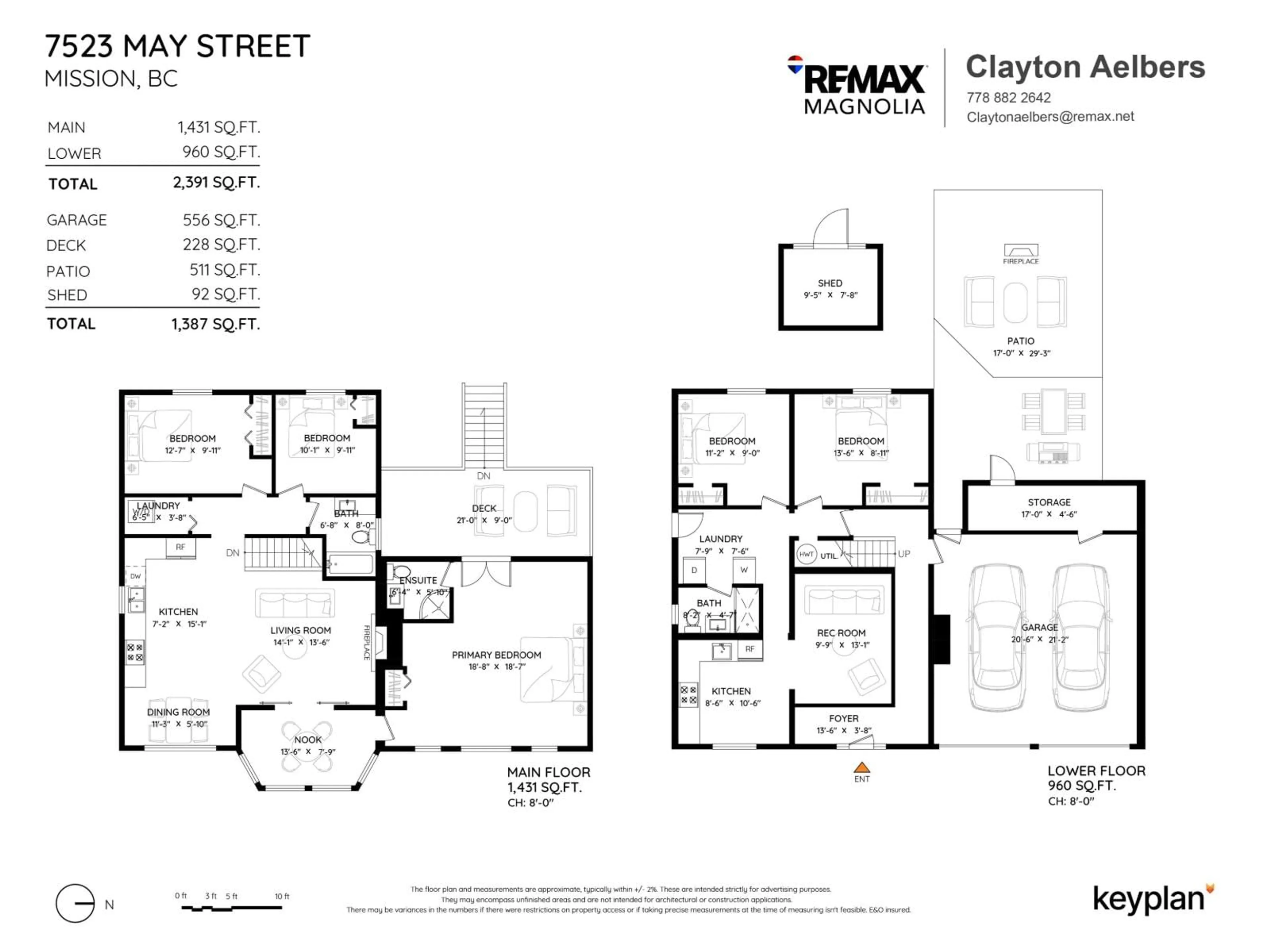 Floor plan for 7523 MAY, Mission British Columbia V2V3C9