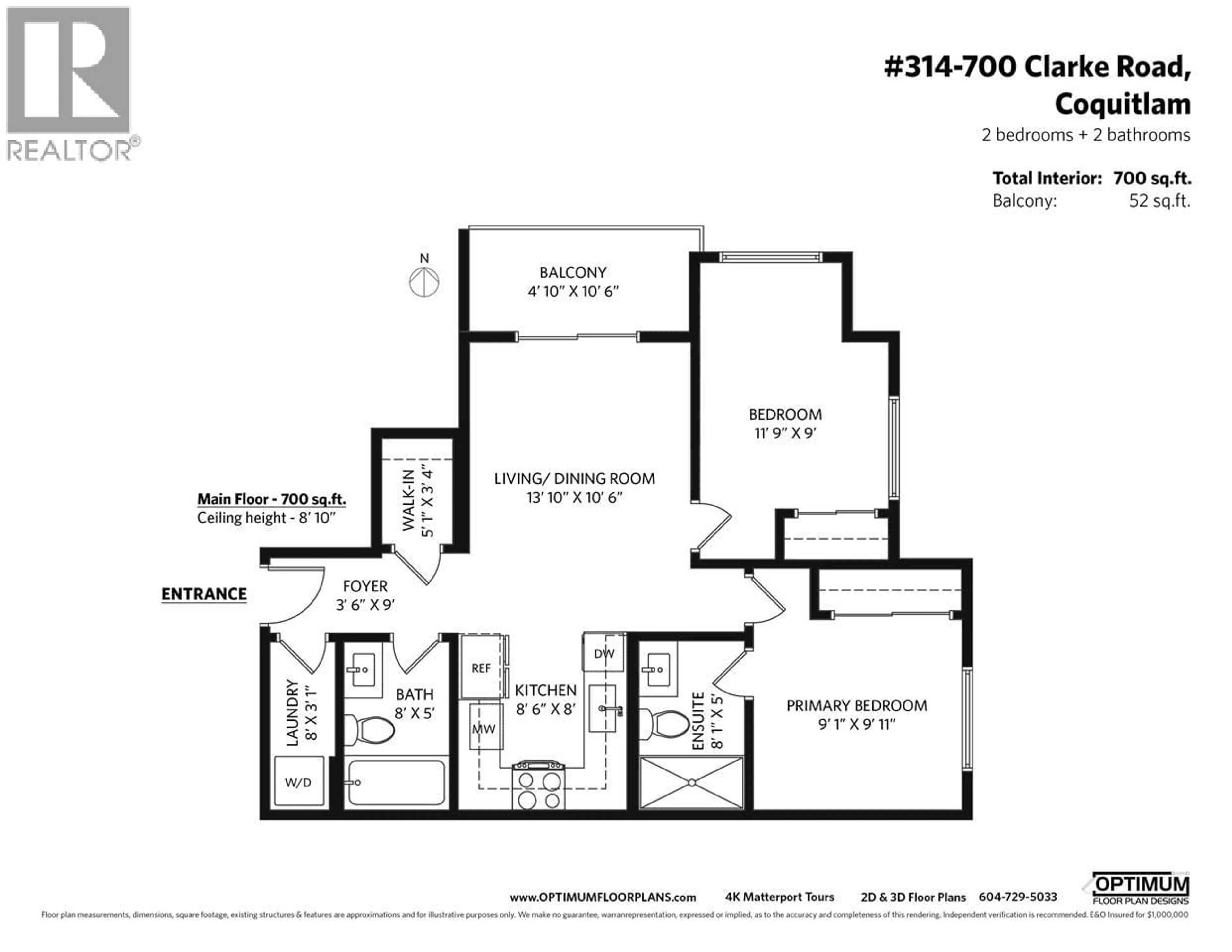 Floor plan for 314 - 700 CLARKE ROAD, Coquitlam British Columbia V3J0K5