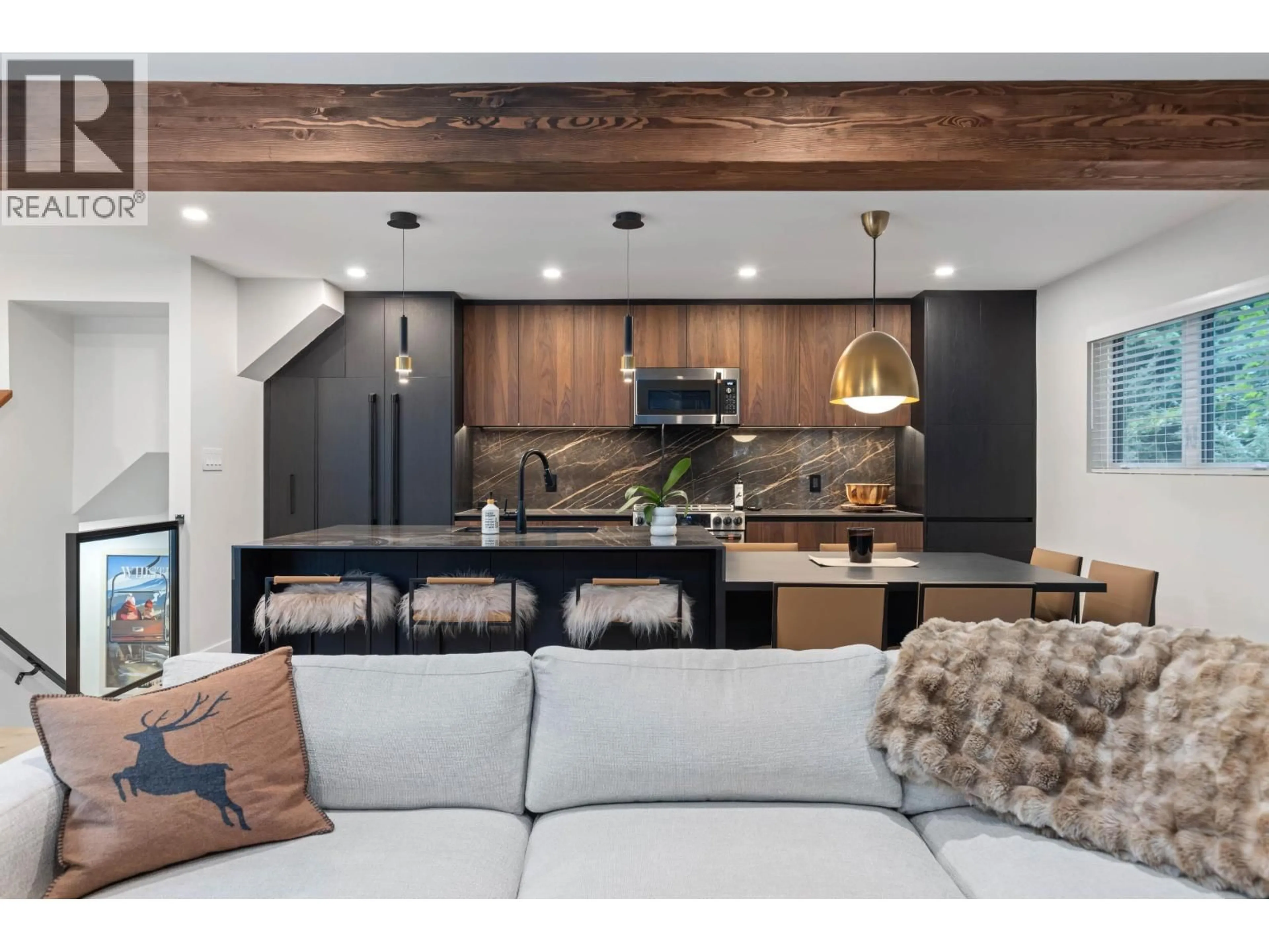 Open concept kitchen, wood/laminate floor for 2154 WHISTLER ROAD, Whistler British Columbia V8E0A6