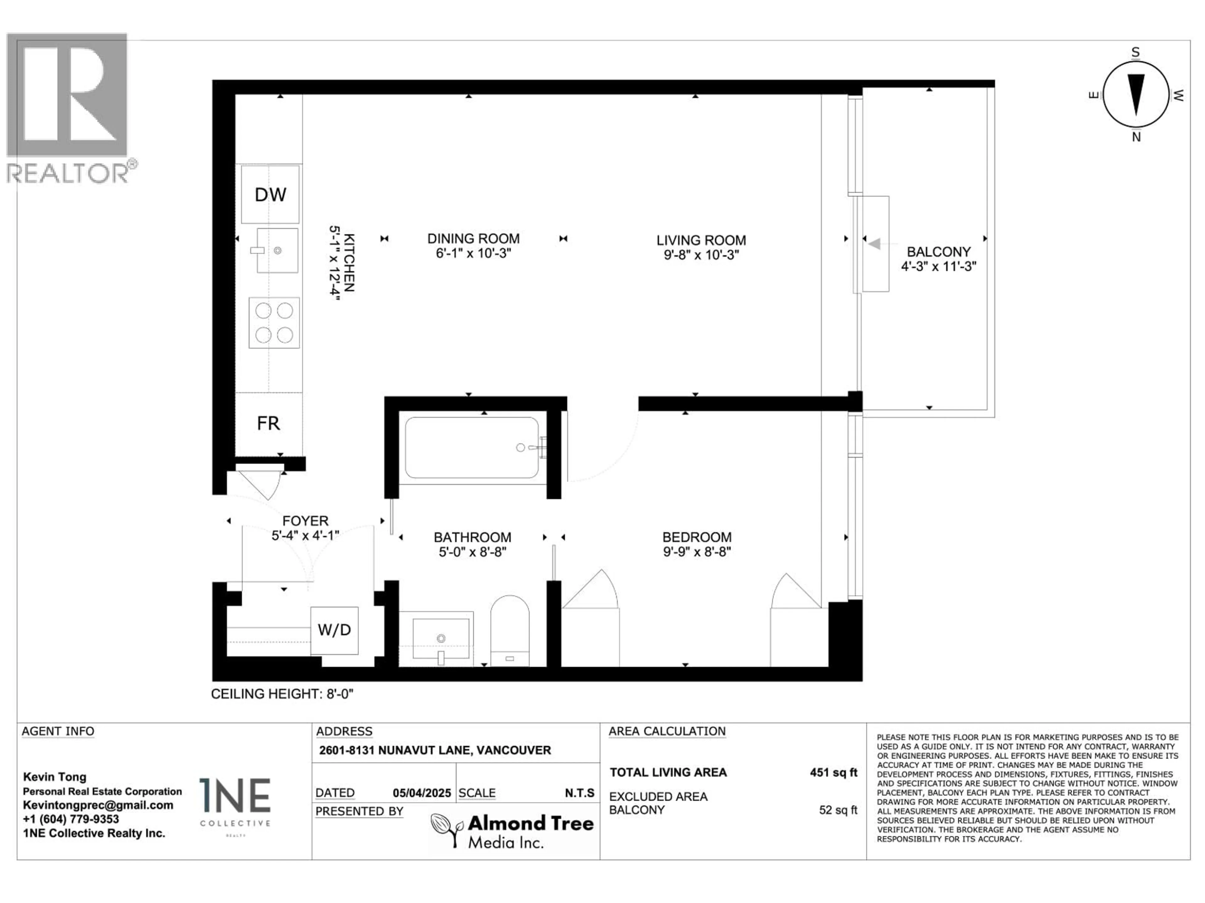 Floor plan for 2601 - 8131 NUNAVUT LANE, Vancouver British Columbia V5X0E2