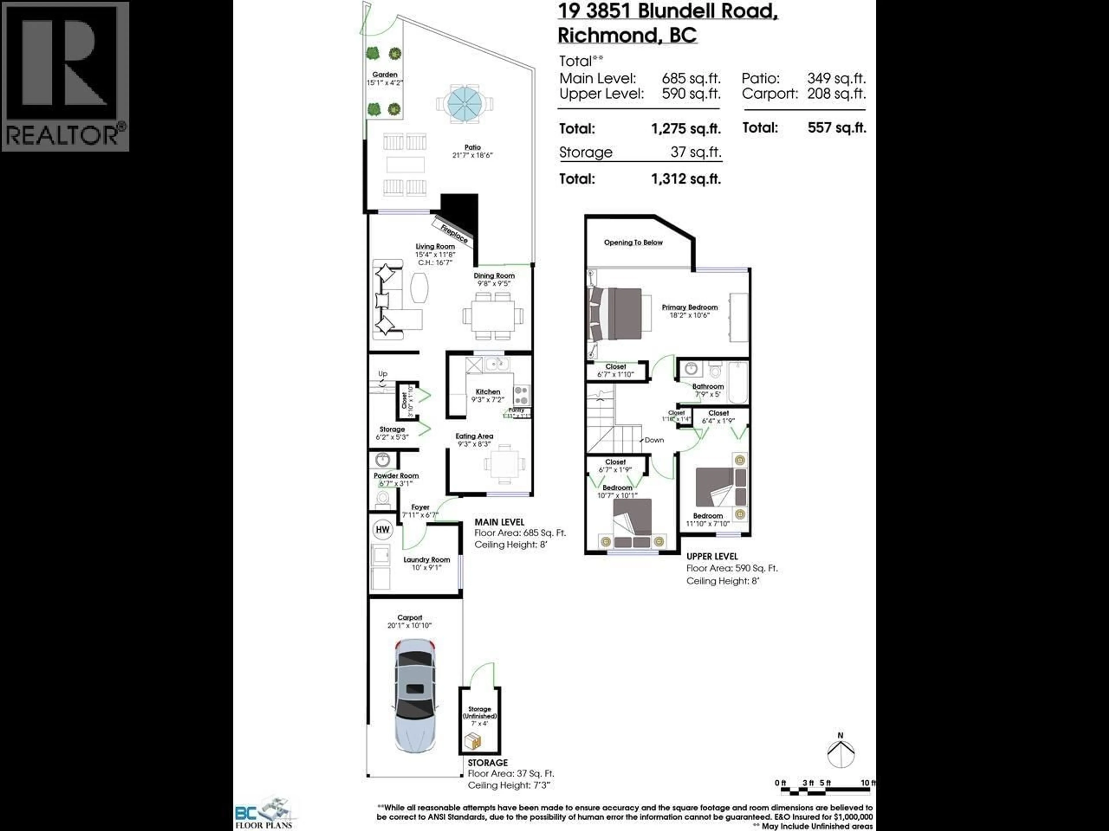 Floor plan for 19 - 3851 BLUNDELL ROAD, Richmond British Columbia V7C4P7