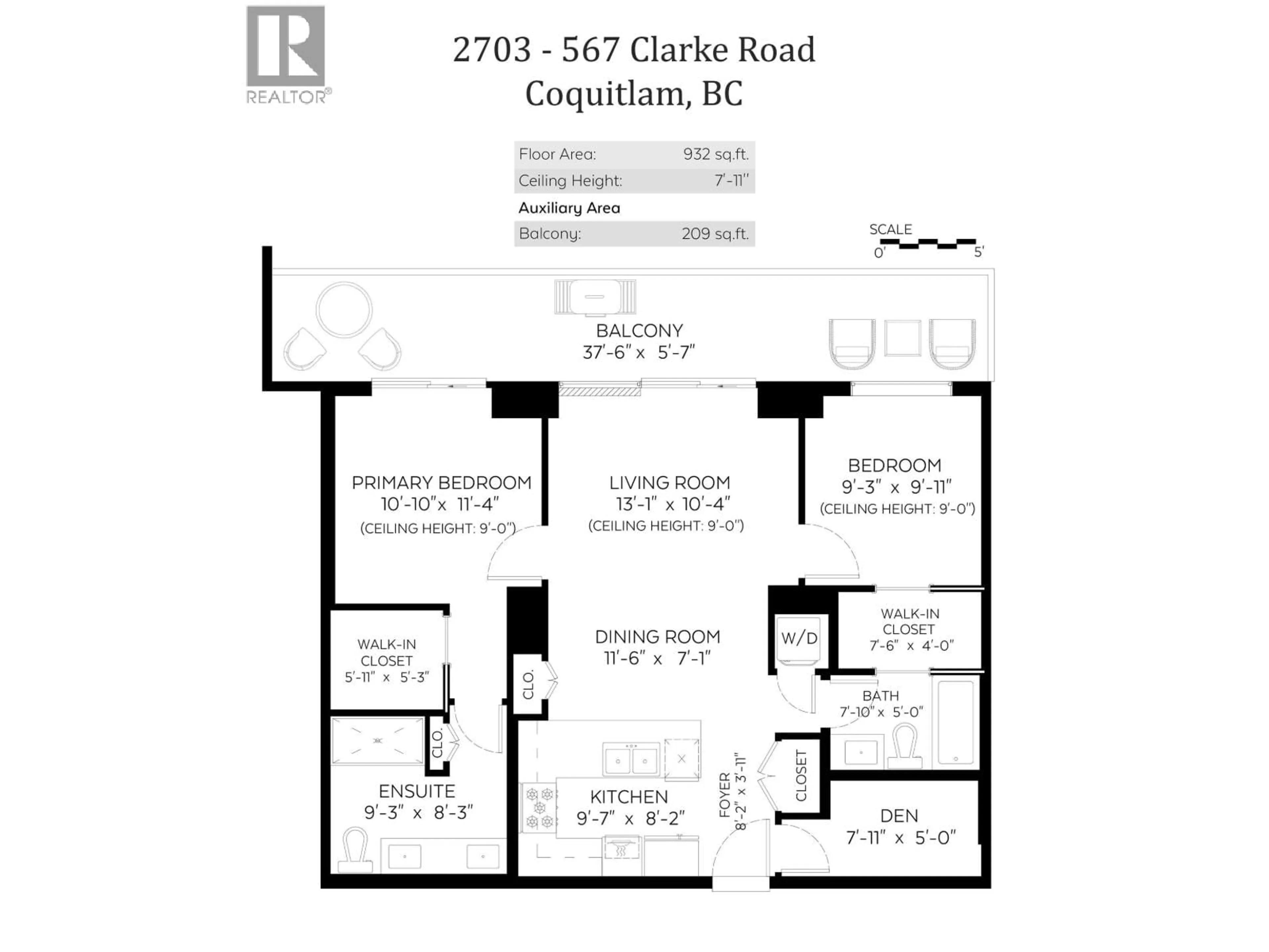Floor plan for 2703 - 567 CLARKE ROAD, Coquitlam British Columbia V3J0K7
