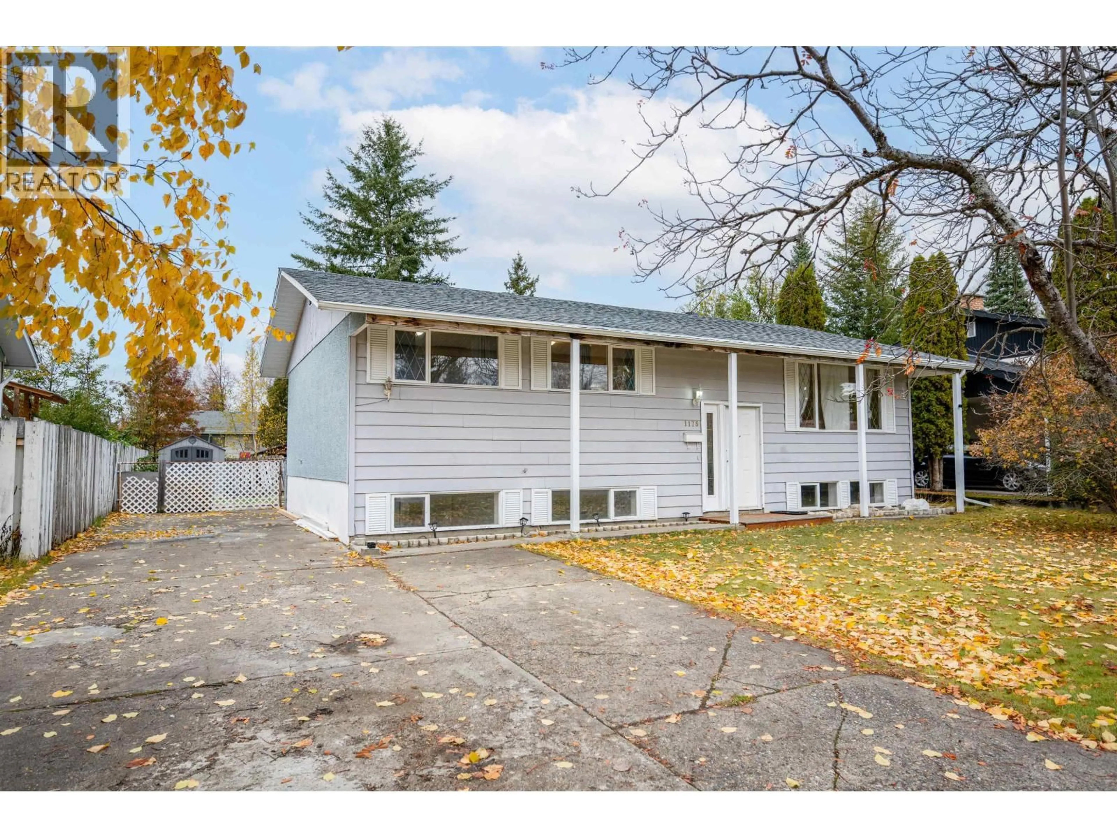 Home with vinyl exterior material, street for 1178 FRANCOIS CRESCENT, Prince George British Columbia V2M4H3