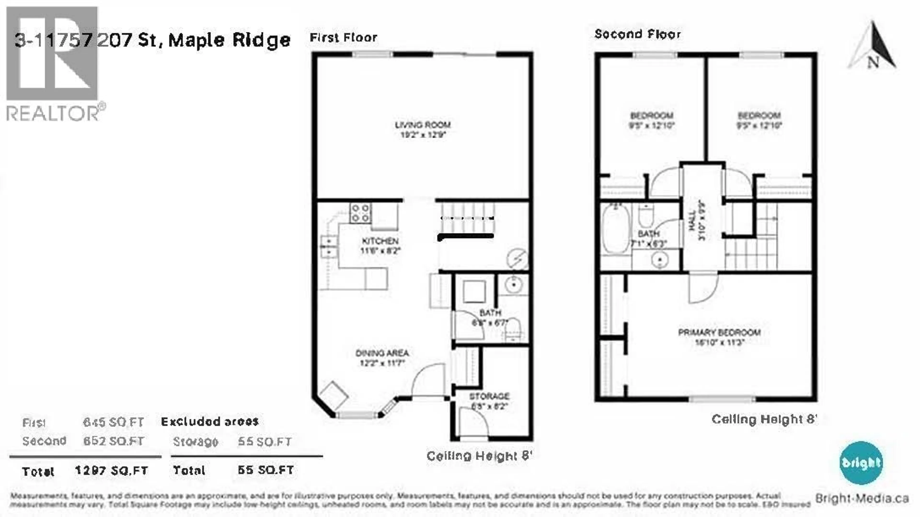 Floor plan for 3 - 11757 207 STREET, Maple Ridge British Columbia V2X1X4