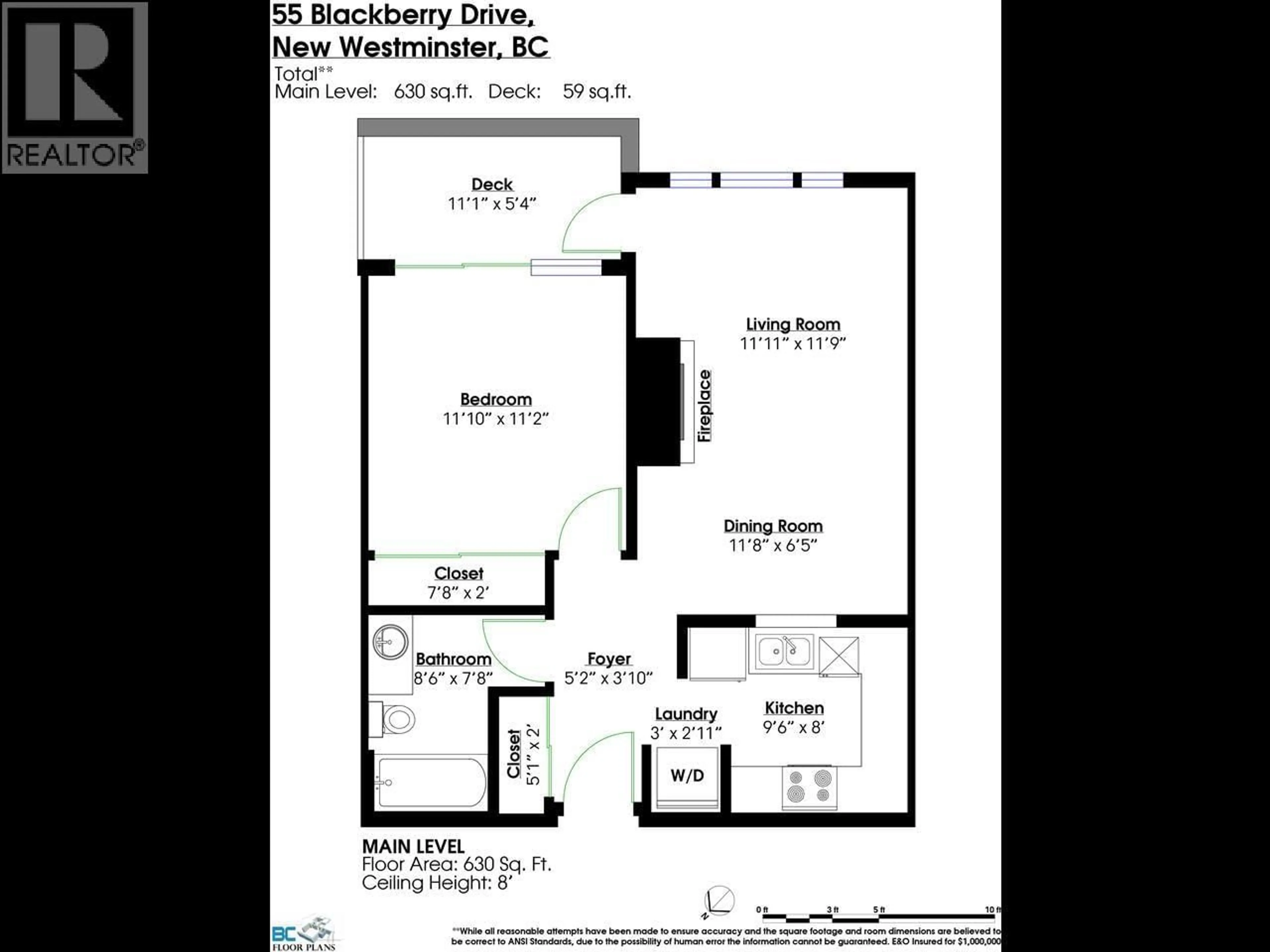 Floor plan for 303 - 55 BLACKBERRY DRIVE, New Westminster British Columbia V3L5S7