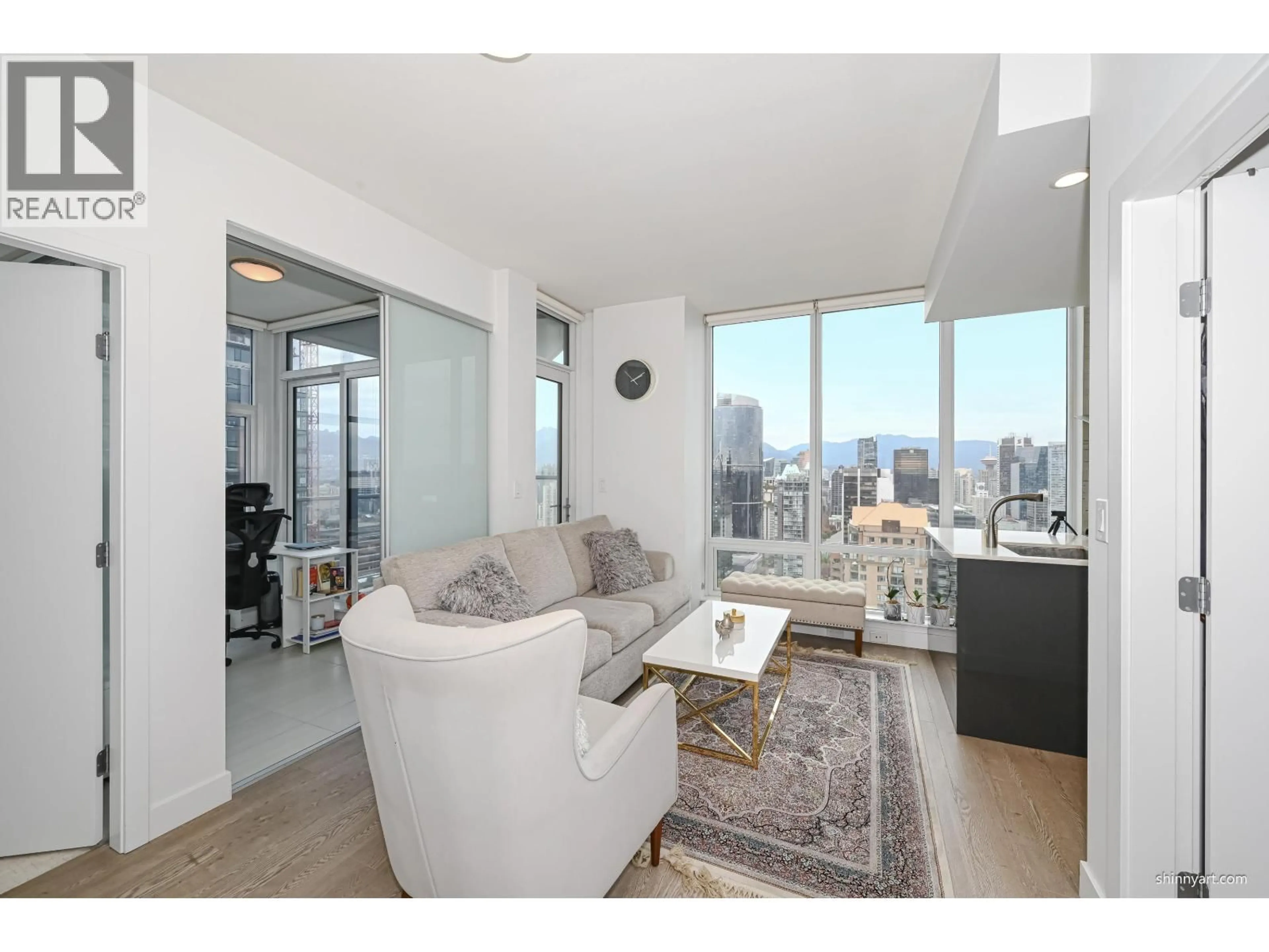Living room with furniture, unknown for 3602 - 1283 HOWE STREET, Vancouver British Columbia V6Z0E3