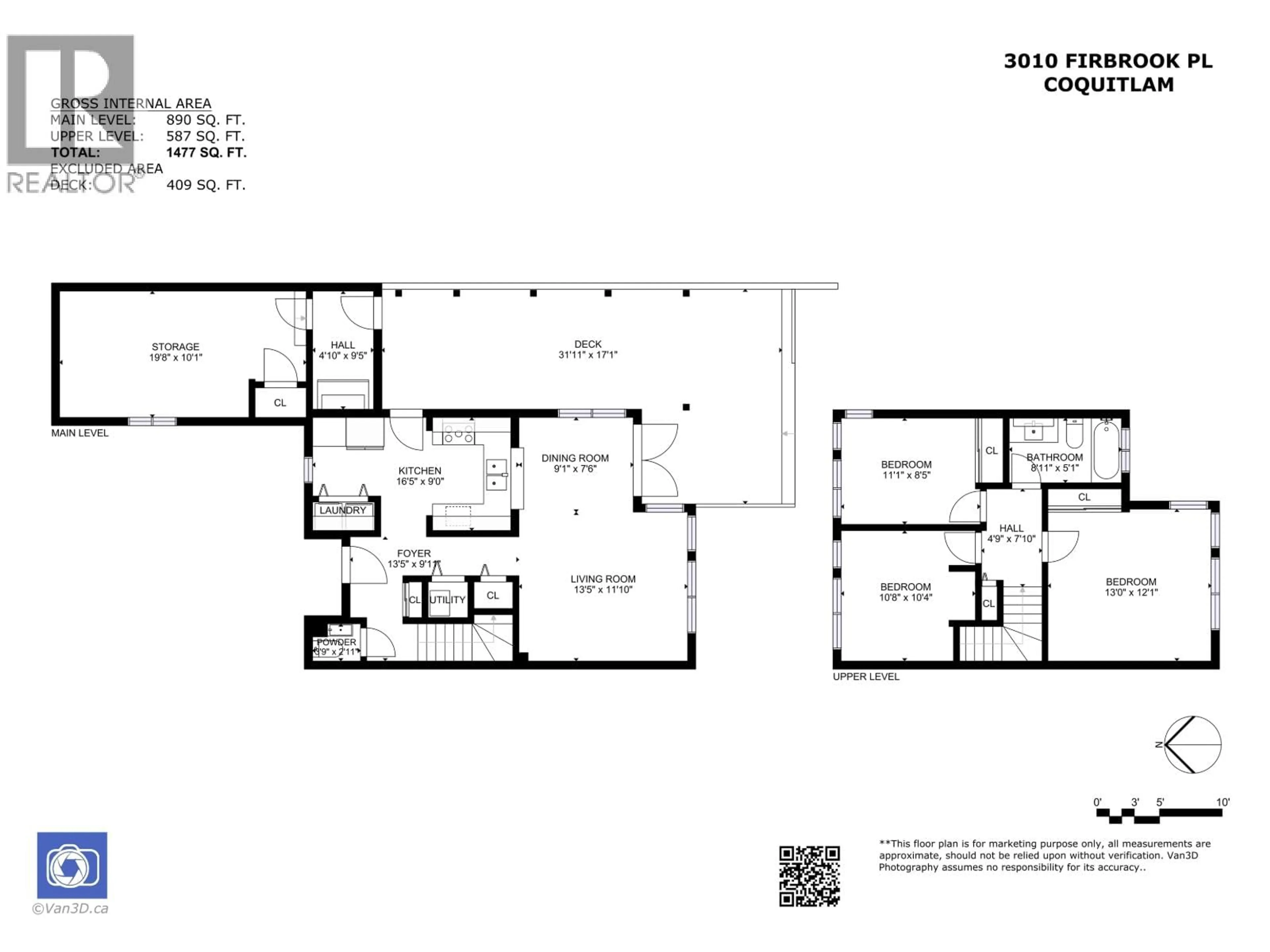 Floor plan for 3010 FIRBROOK PLACE, Coquitlam British Columbia V3C4B3