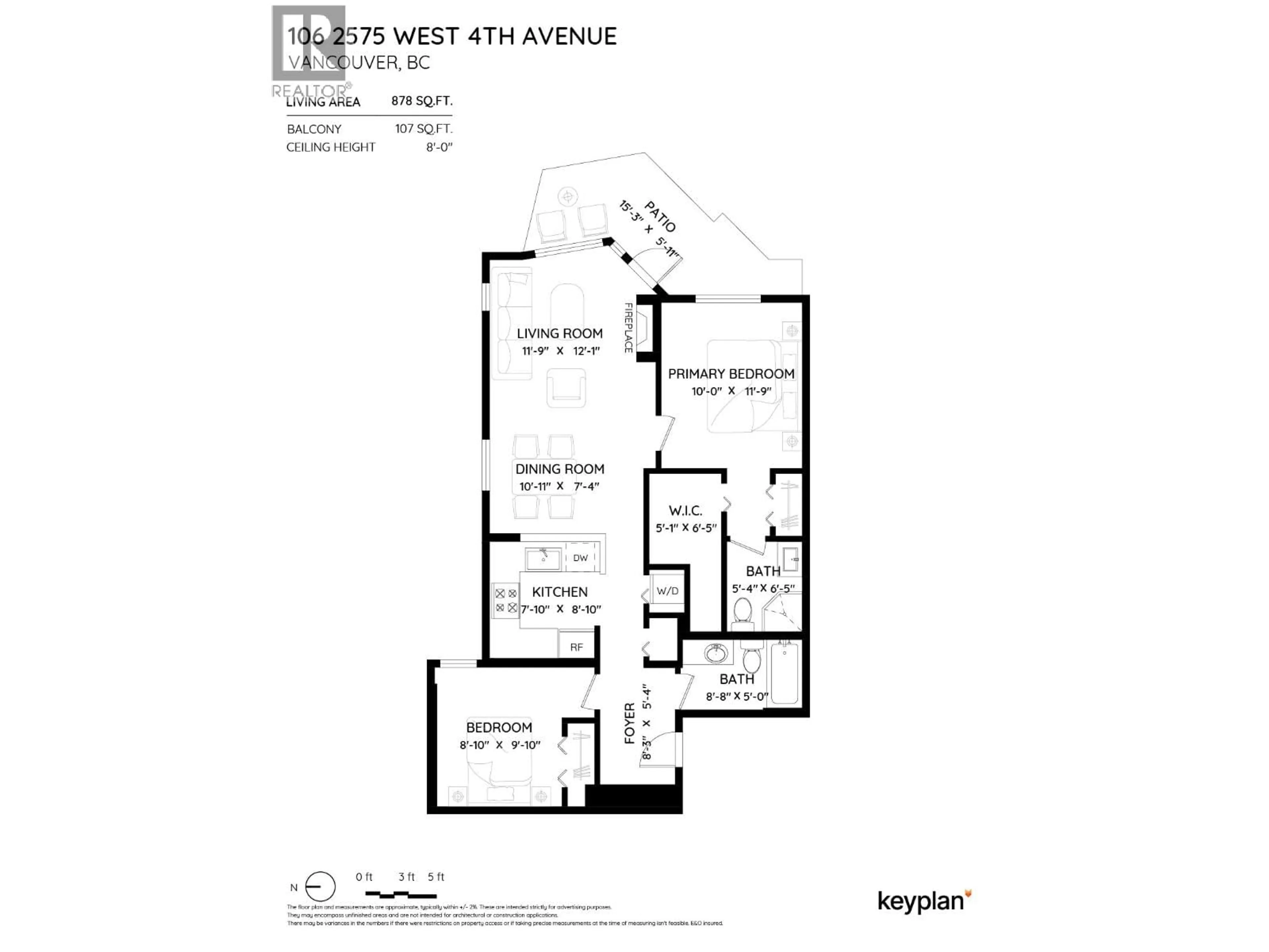 Floor plan for 106 - 2575 4TH AVENUE, Vancouver British Columbia V6K1P5