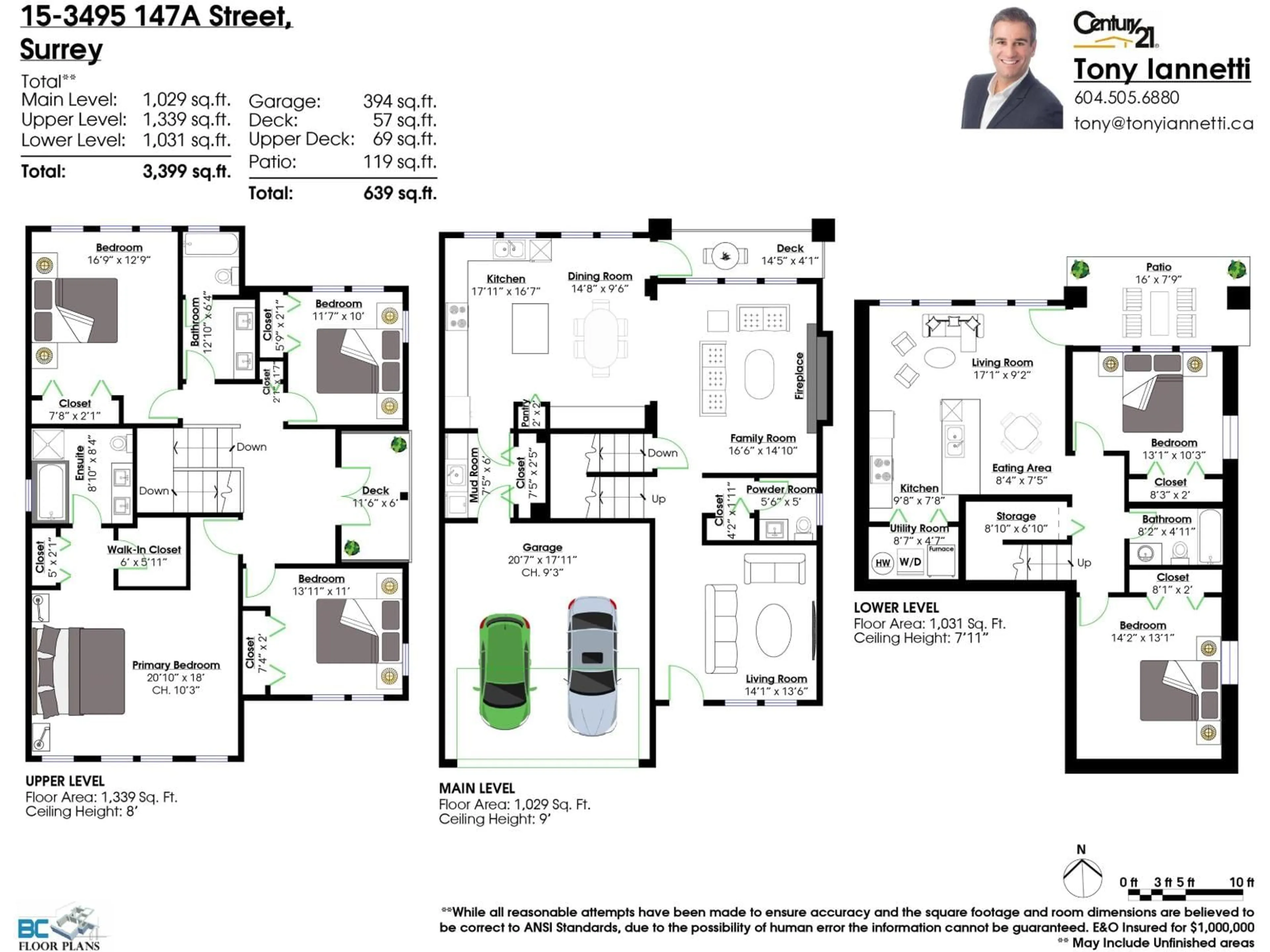Floor plan for 15 - 3495 147A, Surrey British Columbia V4P0C9