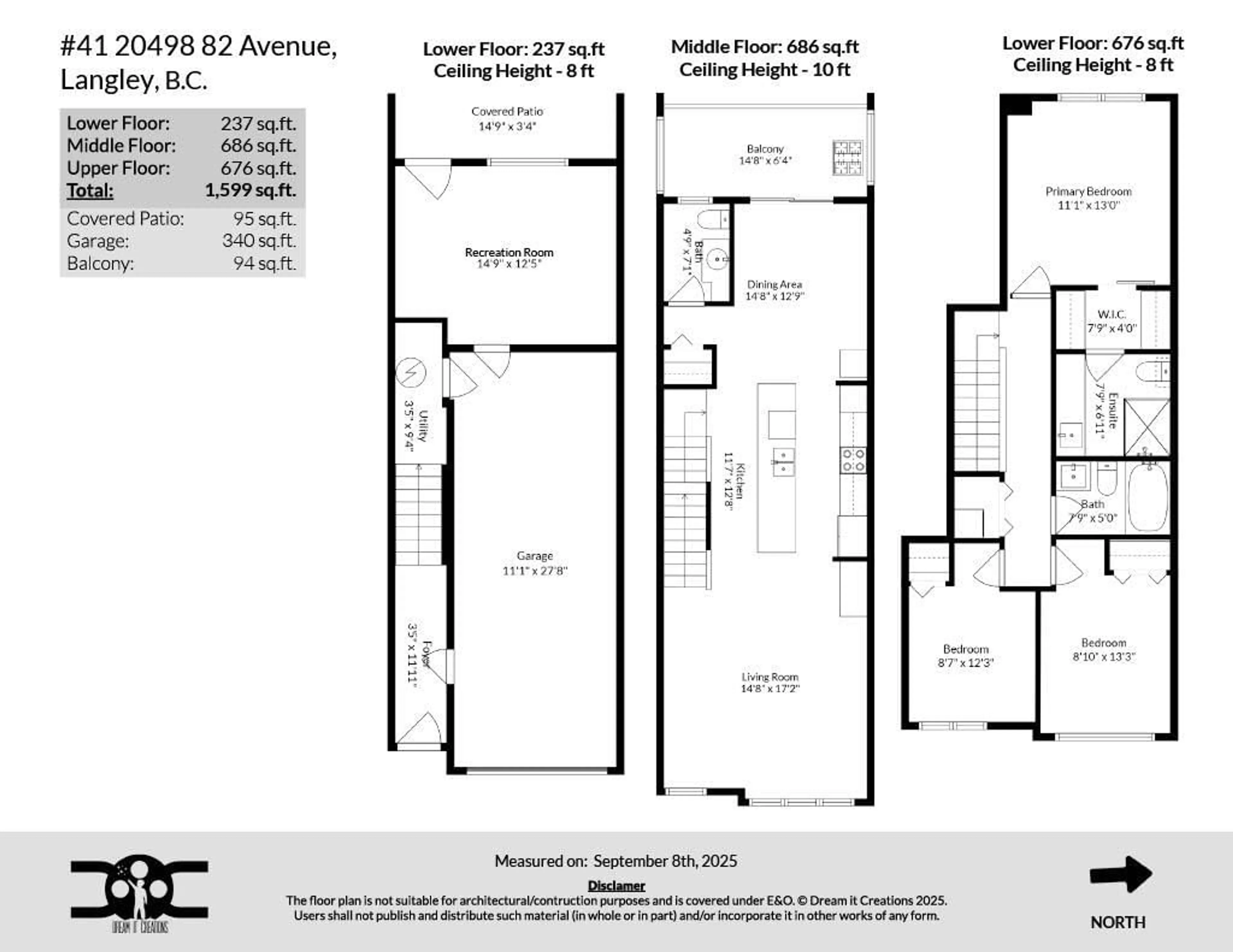 Floor plan for 41 - 20498 82, Langley British Columbia V2Y0V1