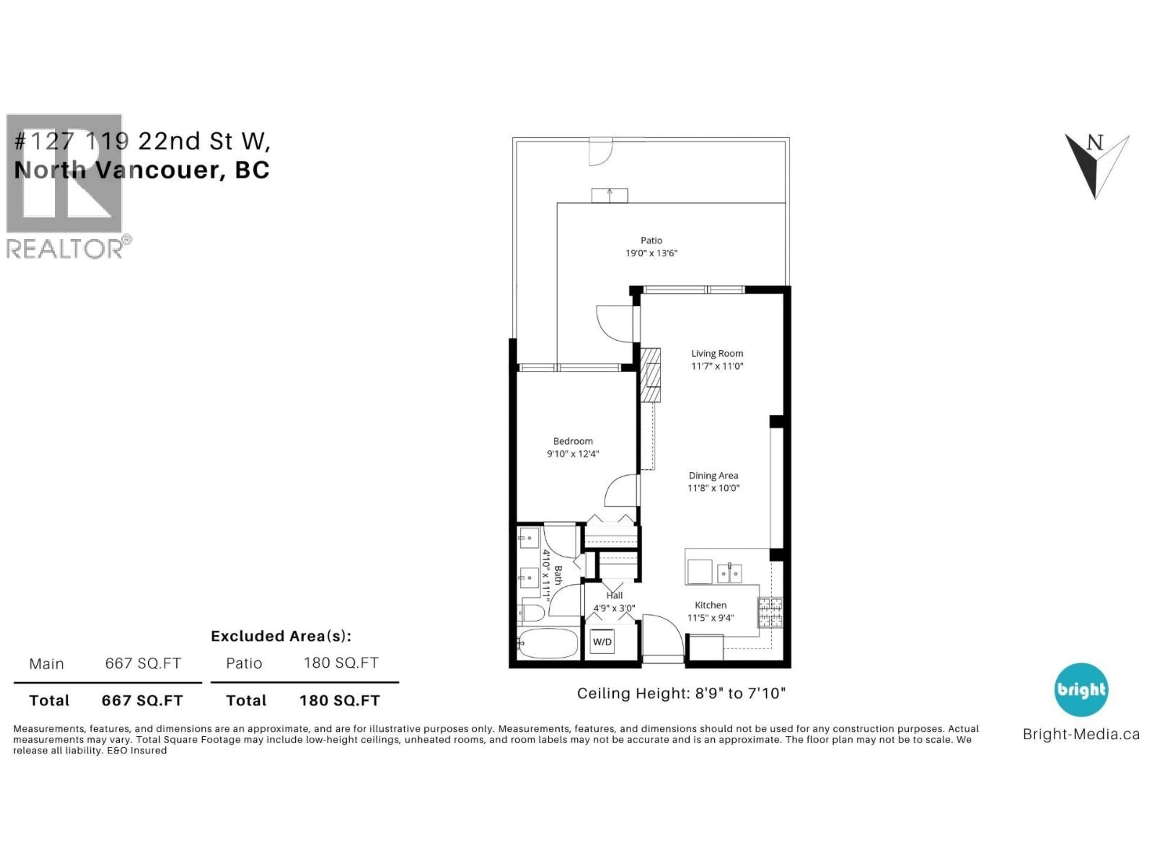 Floor plan for 127 - 119 22ND STREET, North Vancouver British Columbia V7M0B4