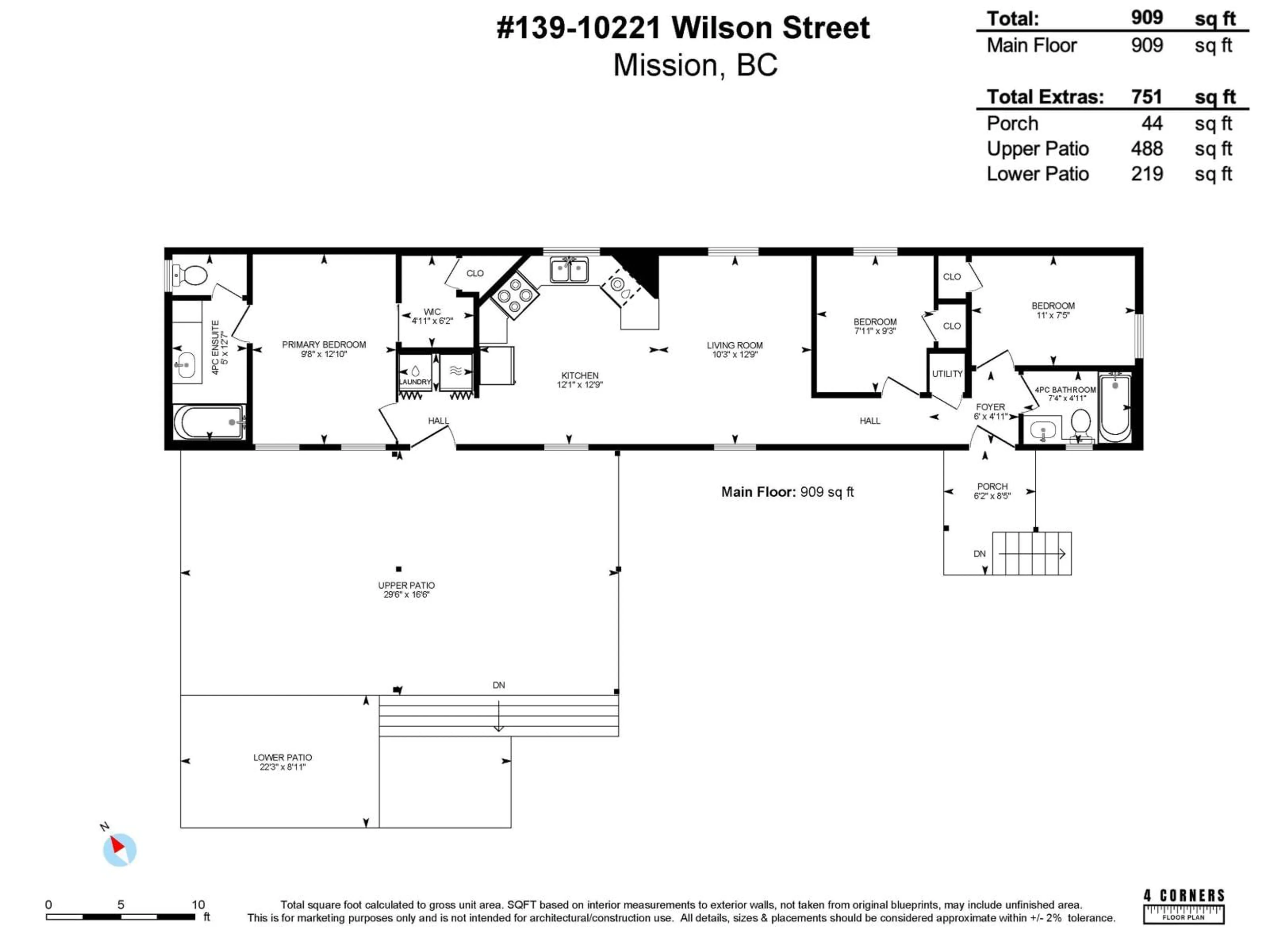 Floor plan for 139 - 10221 WILSON, Mission British Columbia V4S1M1