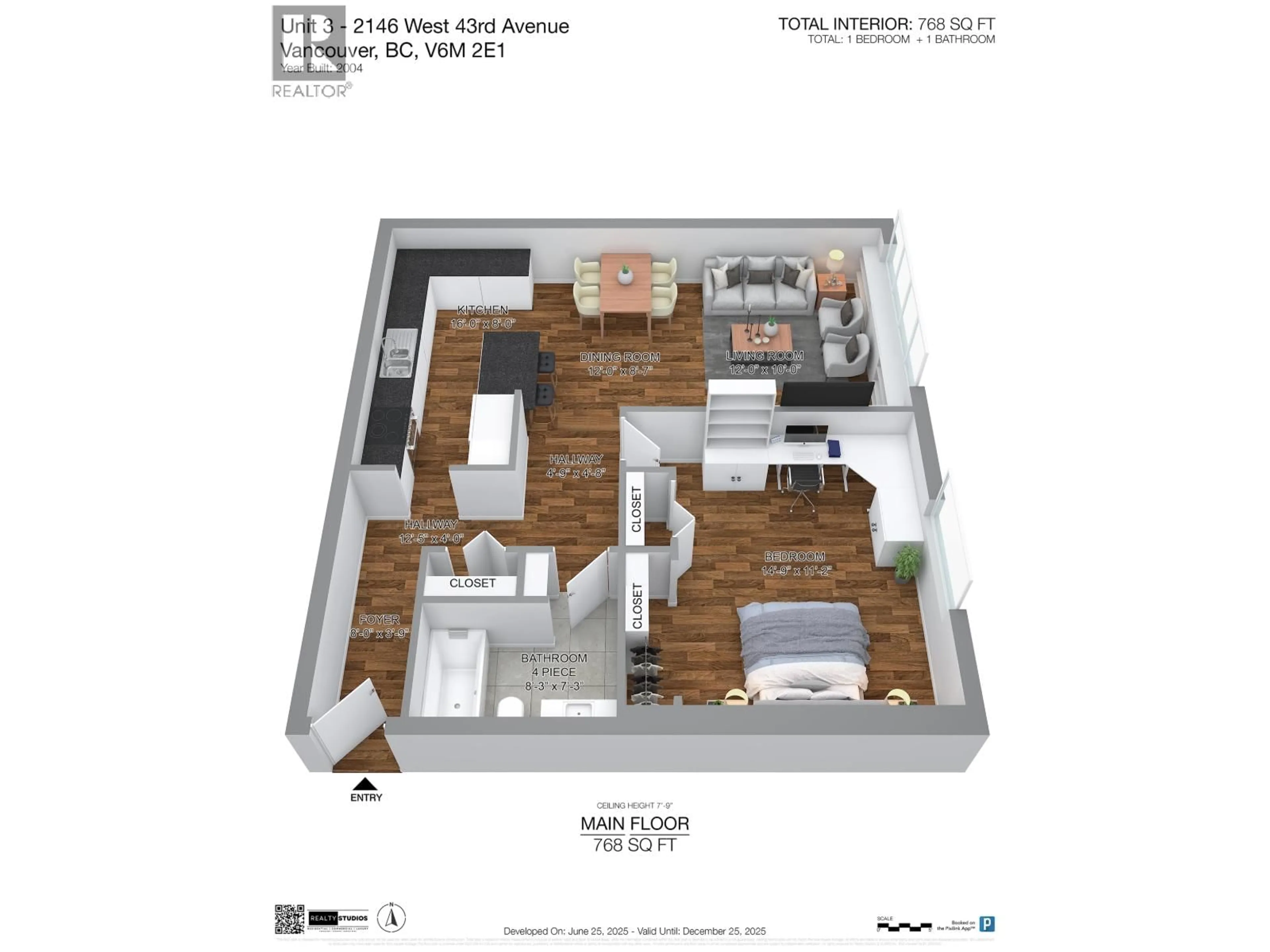 Floor plan for 3 - 2146 43RD AVENUE, Vancouver British Columbia V6M2E1