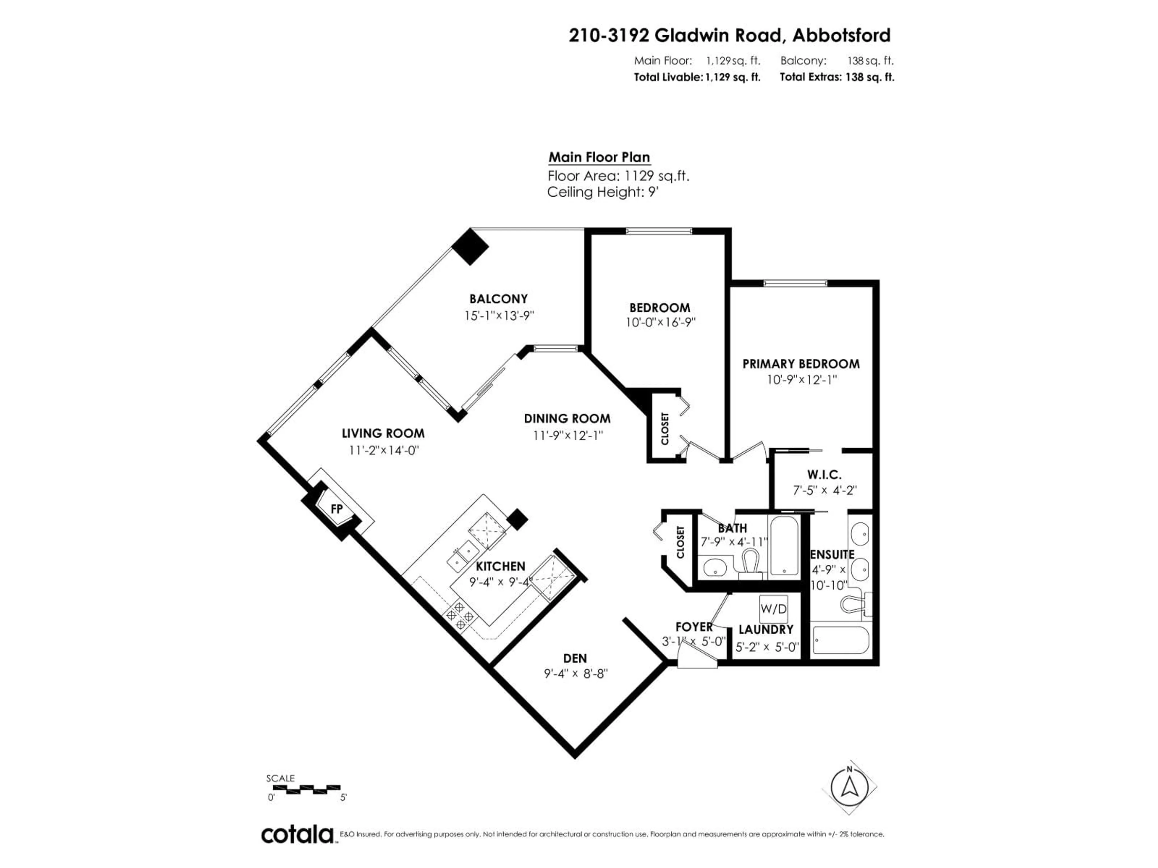 Floor plan for 210 - 3192 GLADWIN, Abbotsford British Columbia V2T6M9