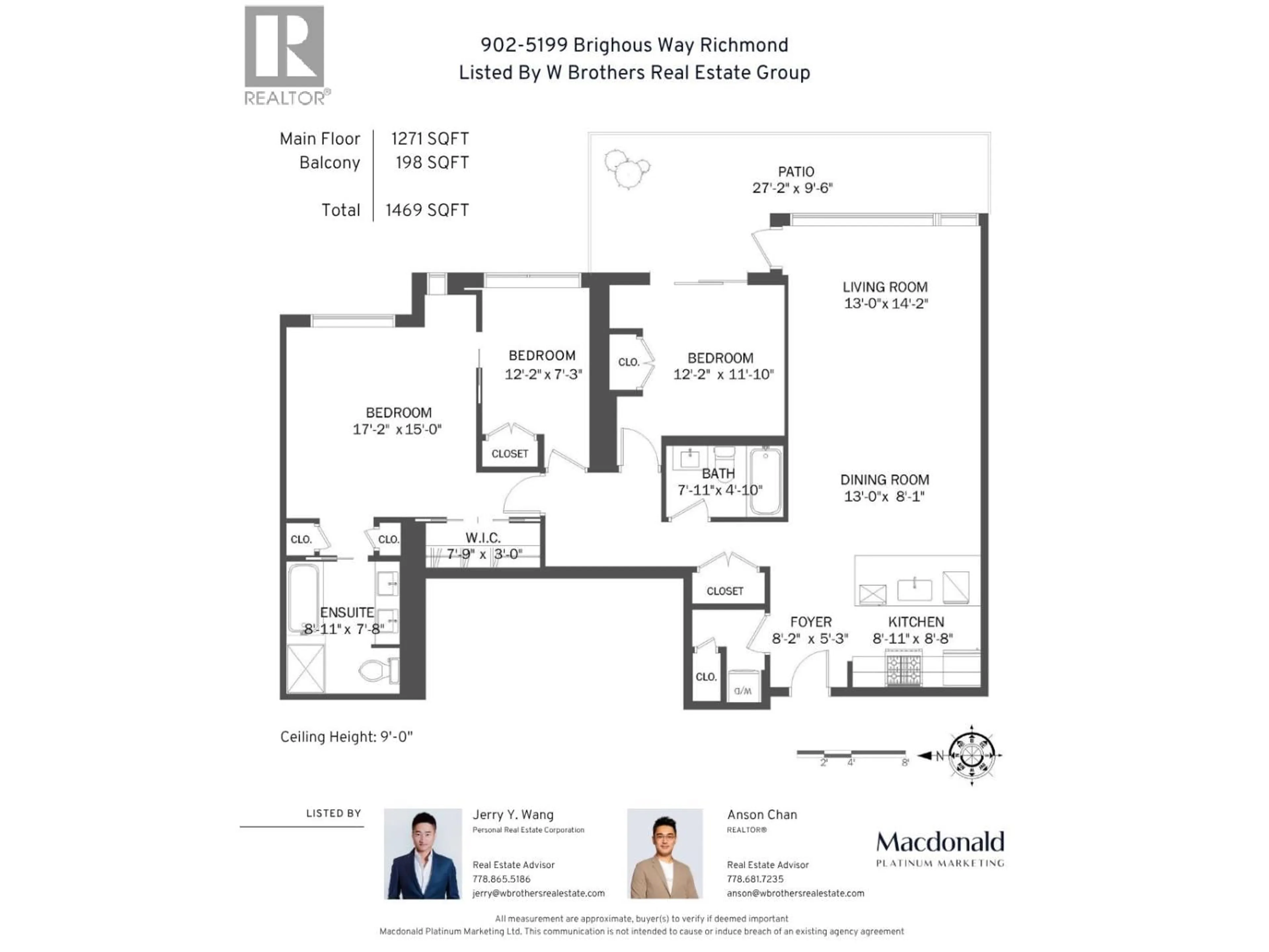 Floor plan for 902 - 5199 BRIGHOUSE WAY, Richmond British Columbia V7C0A7