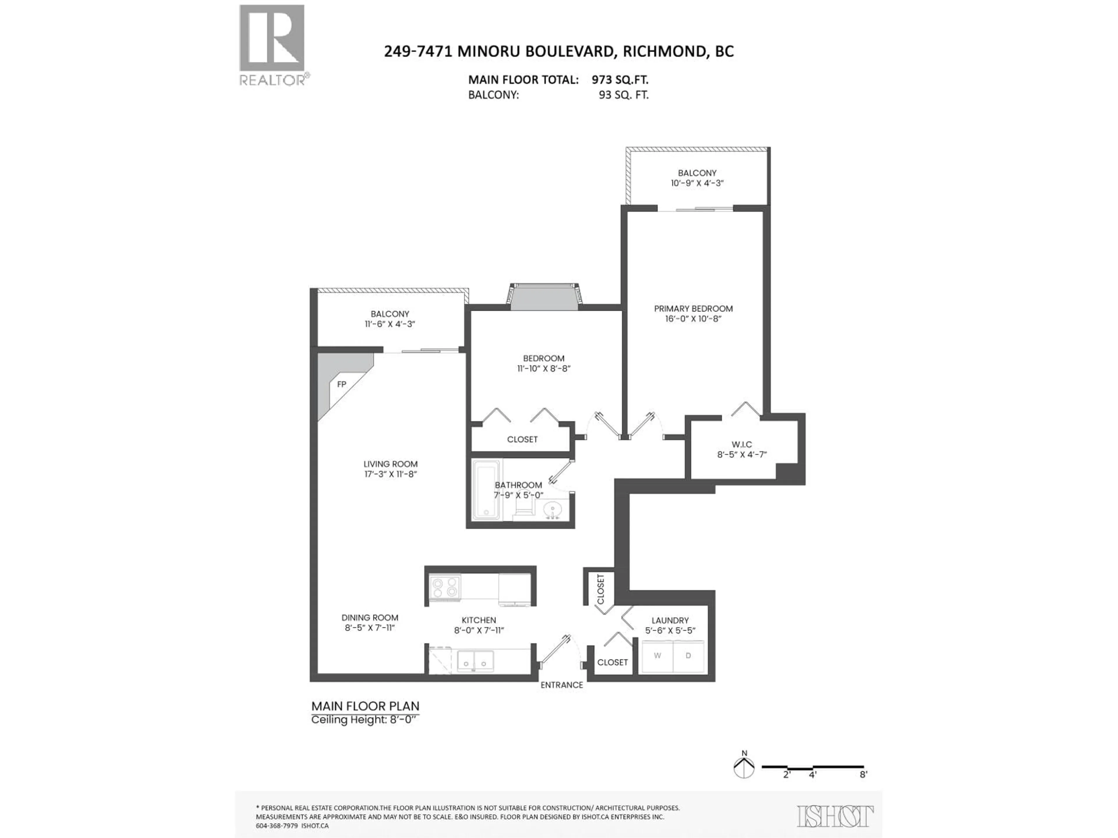 Floor plan for 249 - 7471 MINORU BOULEVARD, Richmond British Columbia V6Y1Z3