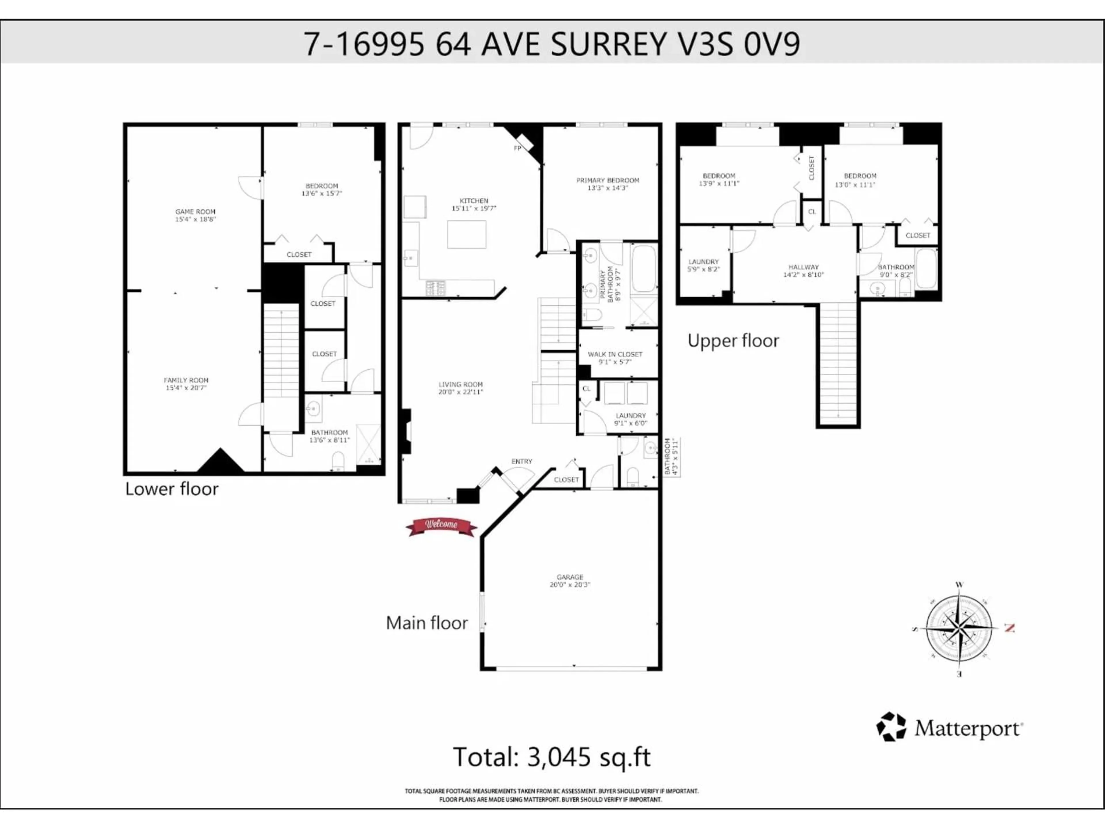 Floor plan for 7 - 16995 64, Surrey British Columbia V3S0V9