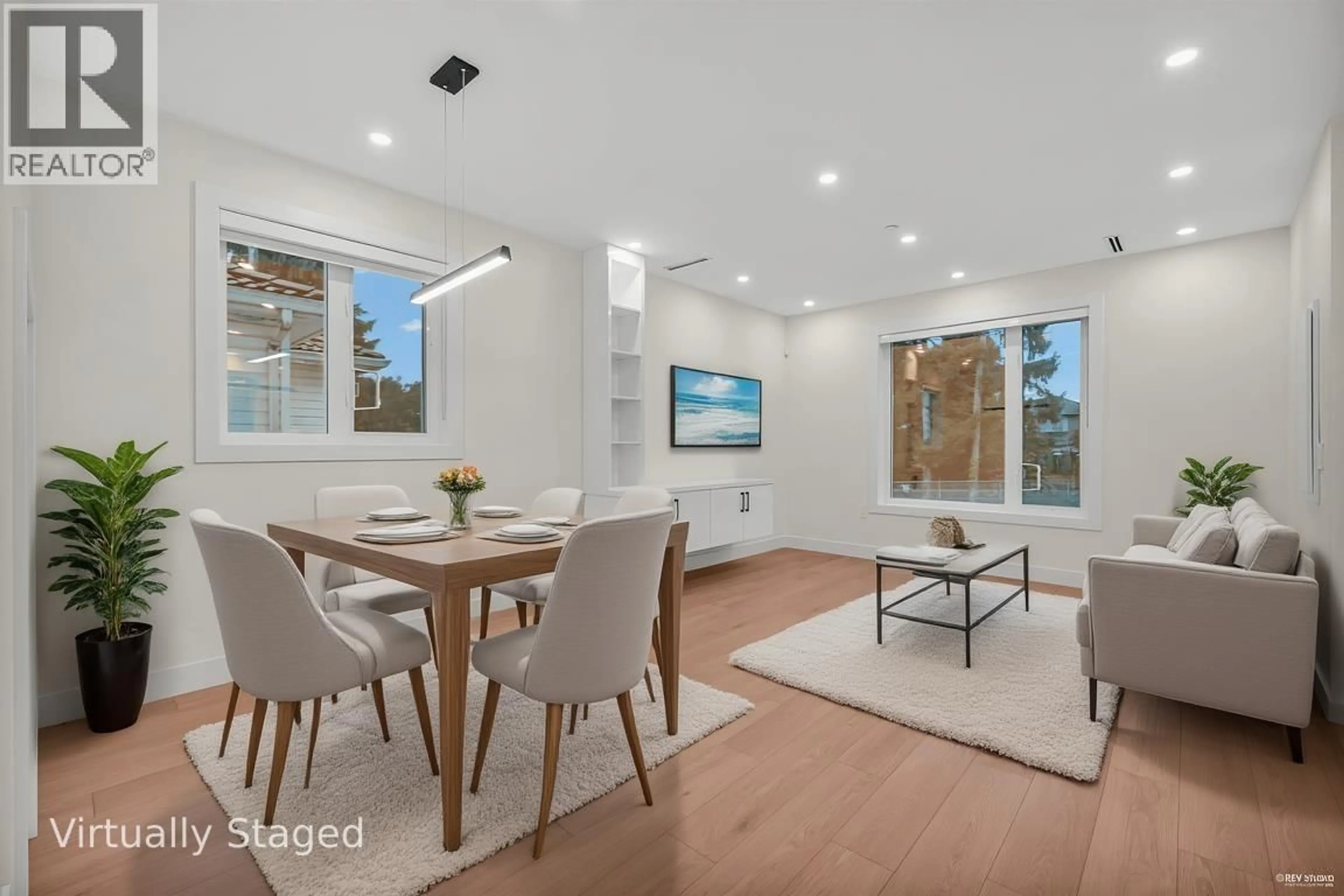 Dining room, wood/laminate floor for 1 - 3090 VANNESS AVENUE, Vancouver British Columbia V5R5A1