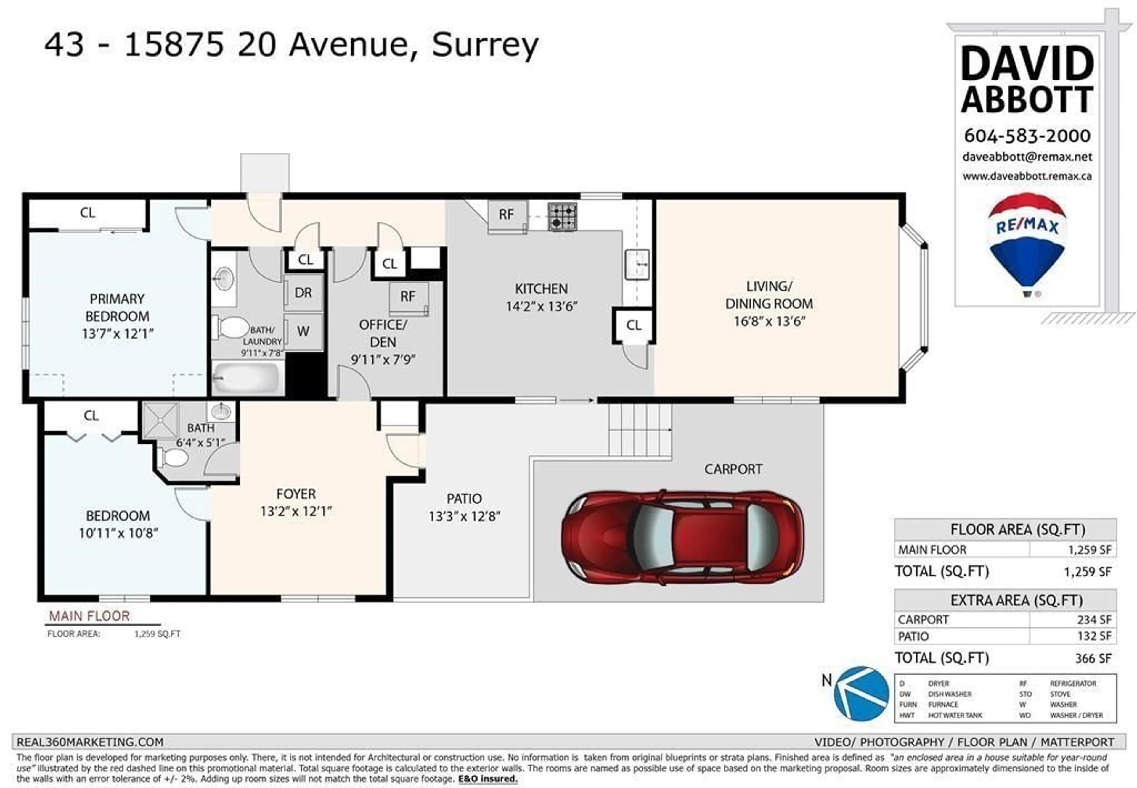 Floor plan for 43 - 15875 20, Surrey British Columbia V4A2B1