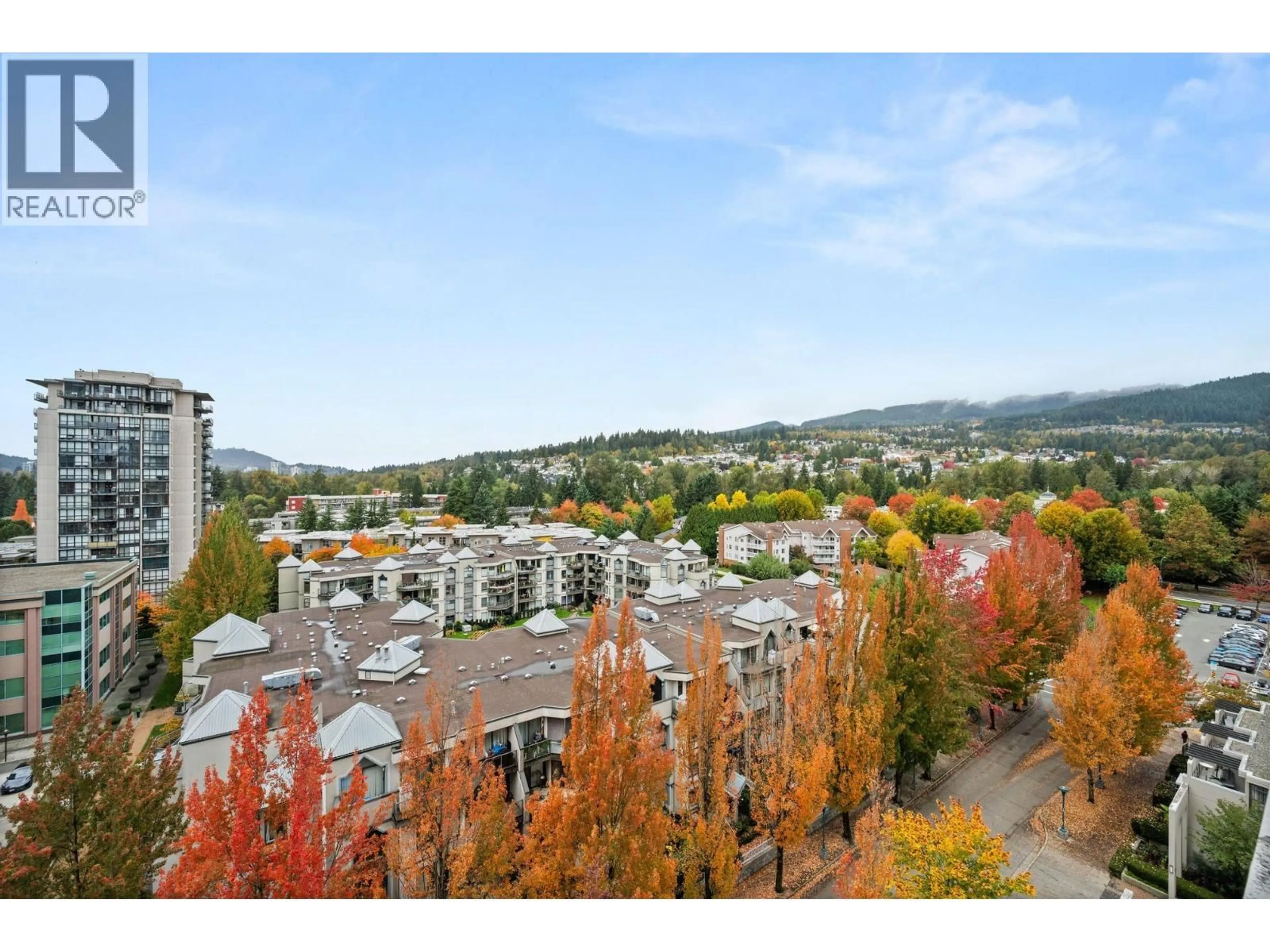 A pic from outside/outdoor area/front of a property/back of a property/a pic from drone, city buildings view from balcony for 1203 - 1185 THE HIGH STREET, Coquitlam British Columbia V3B0A9