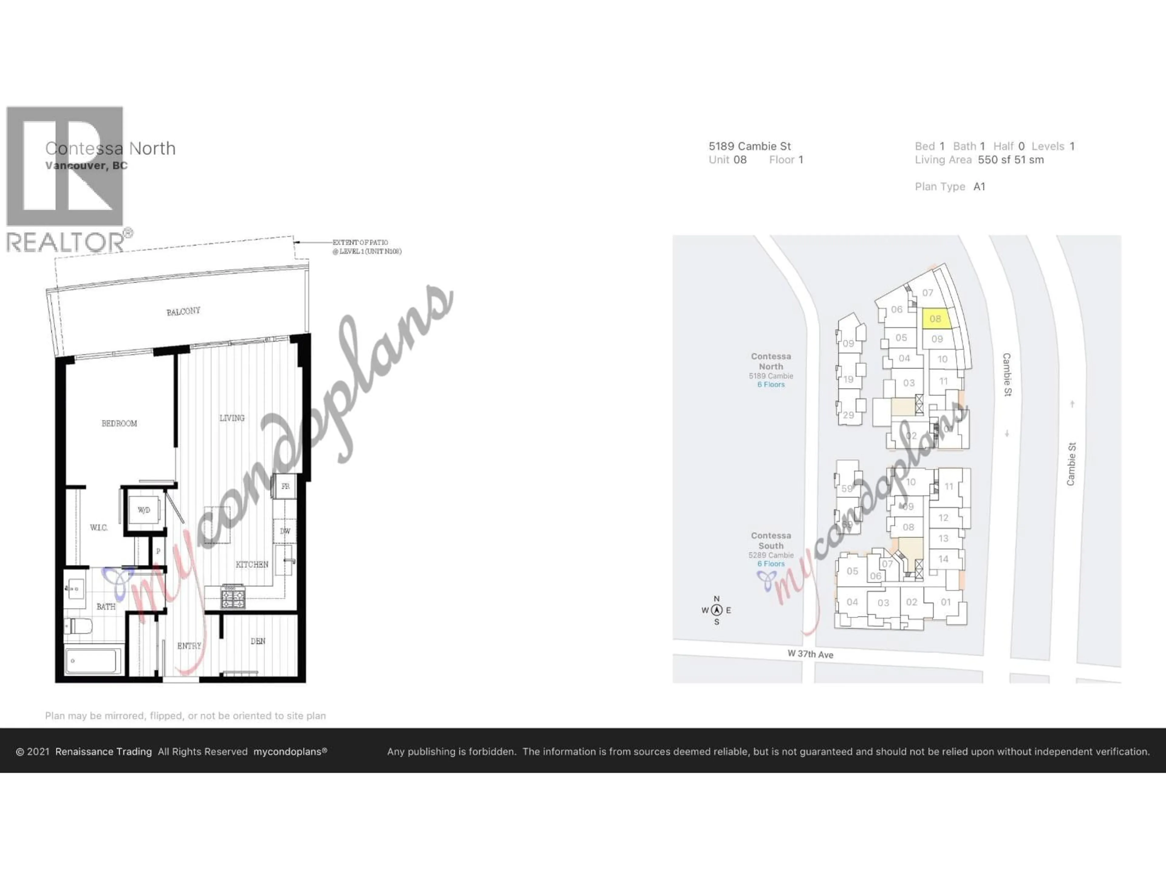 Floor plan for 108 - 5189 CAMBIE STREET, Vancouver British Columbia V5Z2Z6