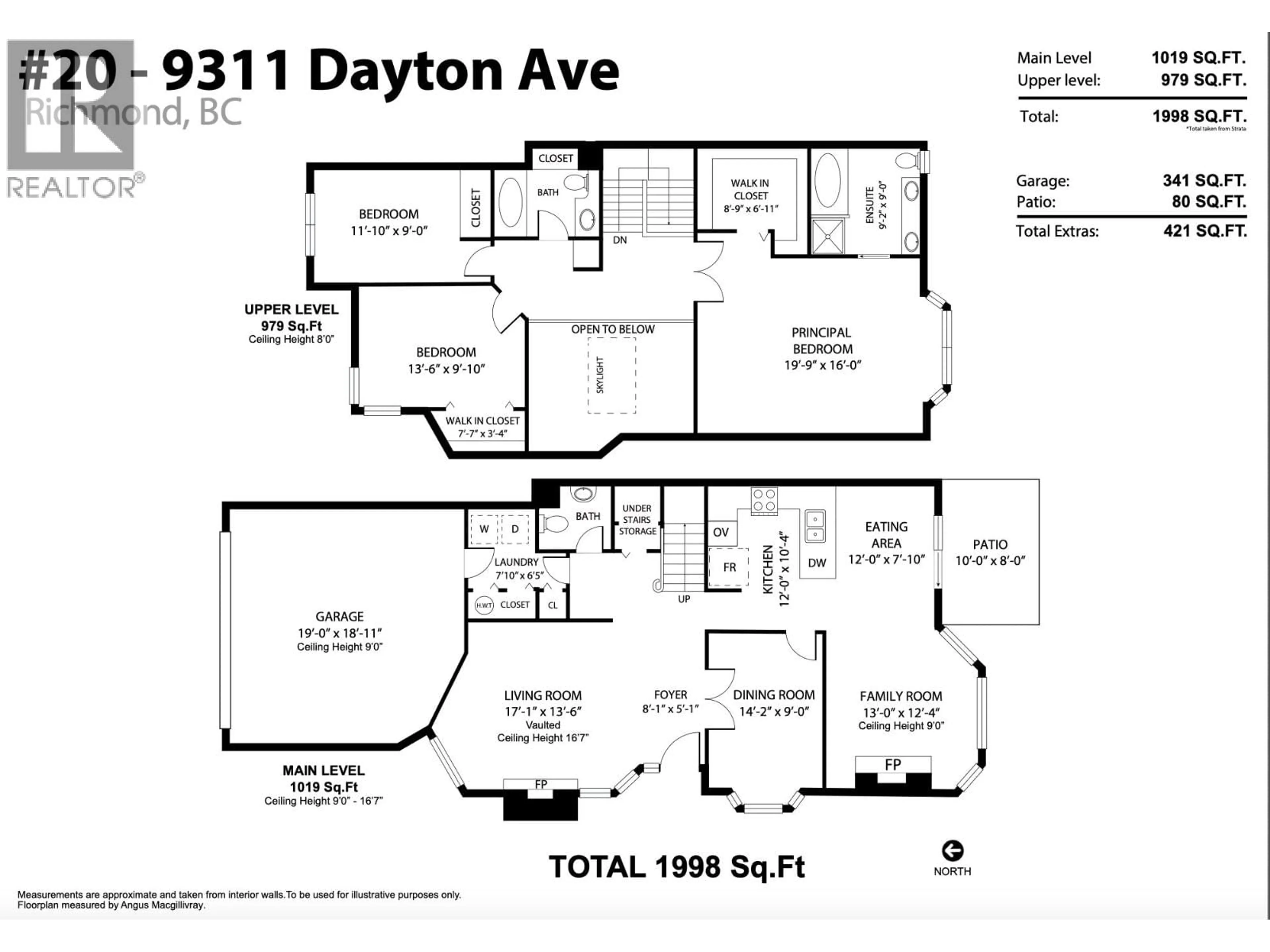 Floor plan for 20 - 9311 DAYTON AVENUE, Richmond British Columbia V6Y1E2