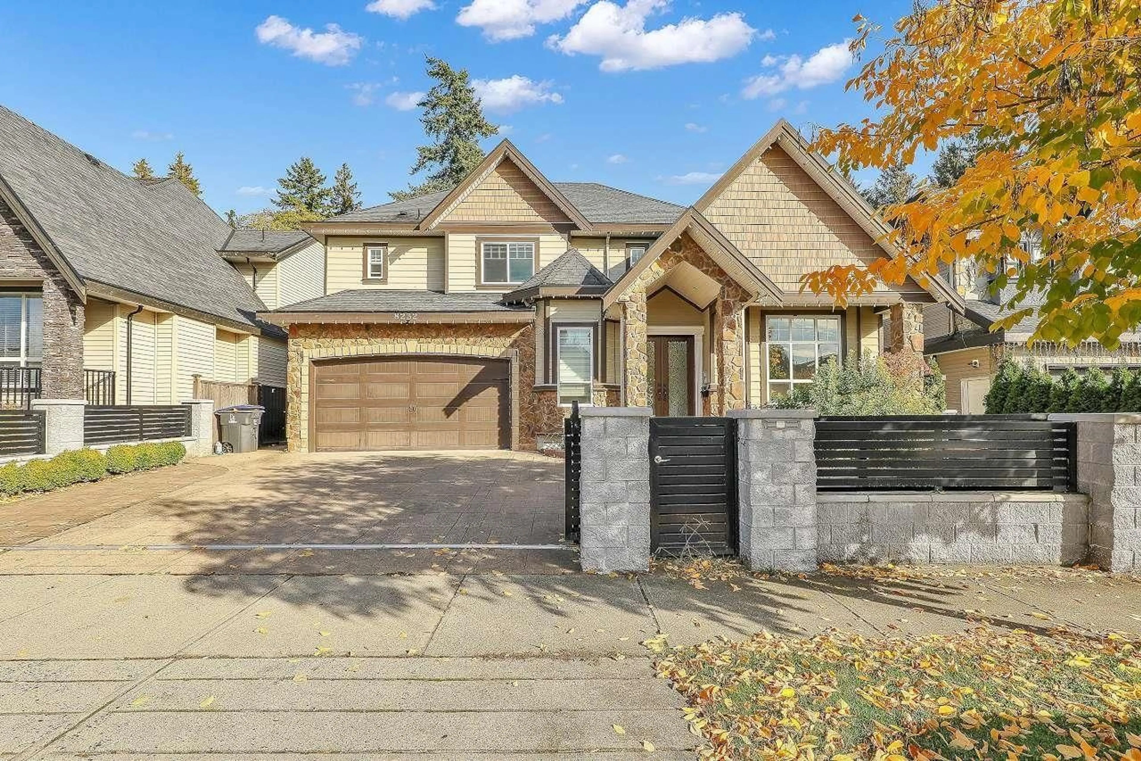 Home with brick exterior material, street for 8232 144A, Surrey British Columbia V3S2X9