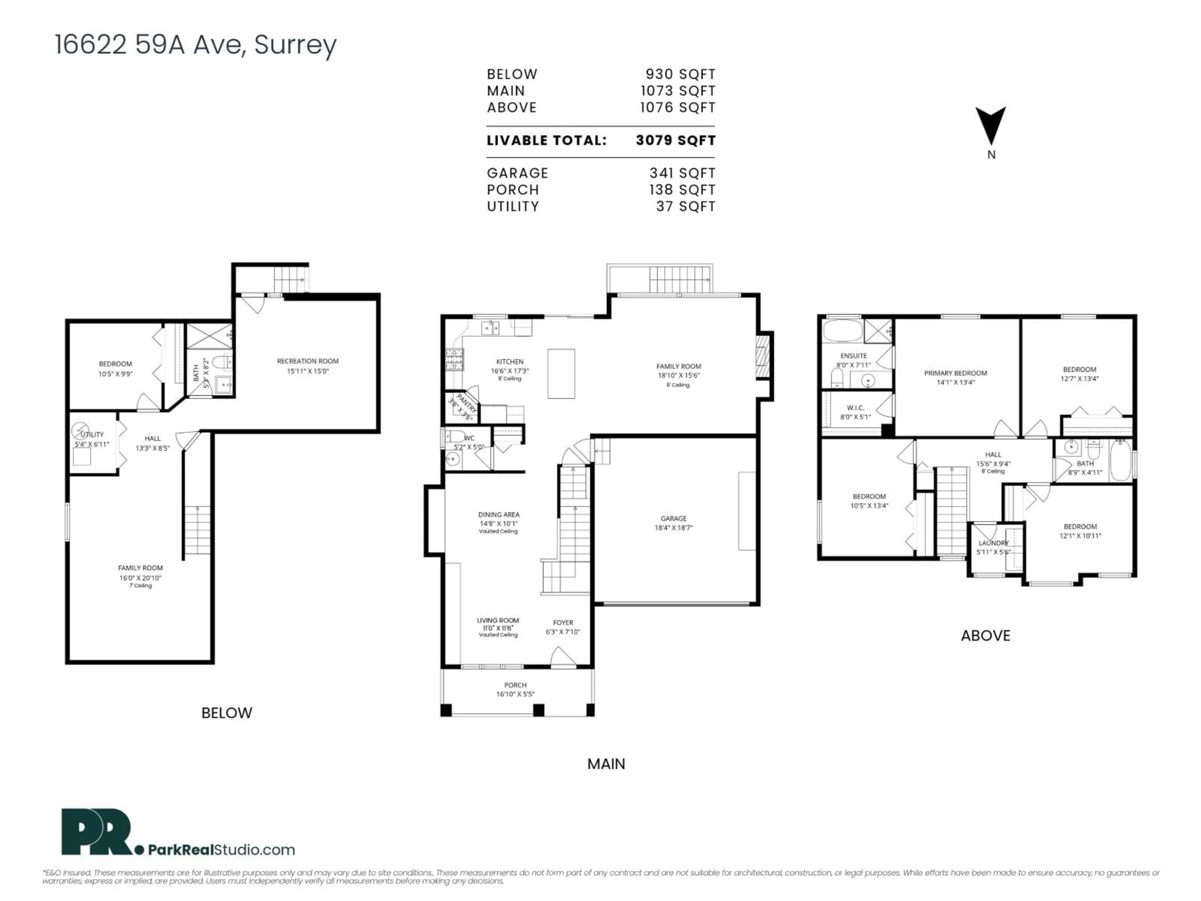 Floor plan for 16622 59A, Surrey British Columbia V3S4N9