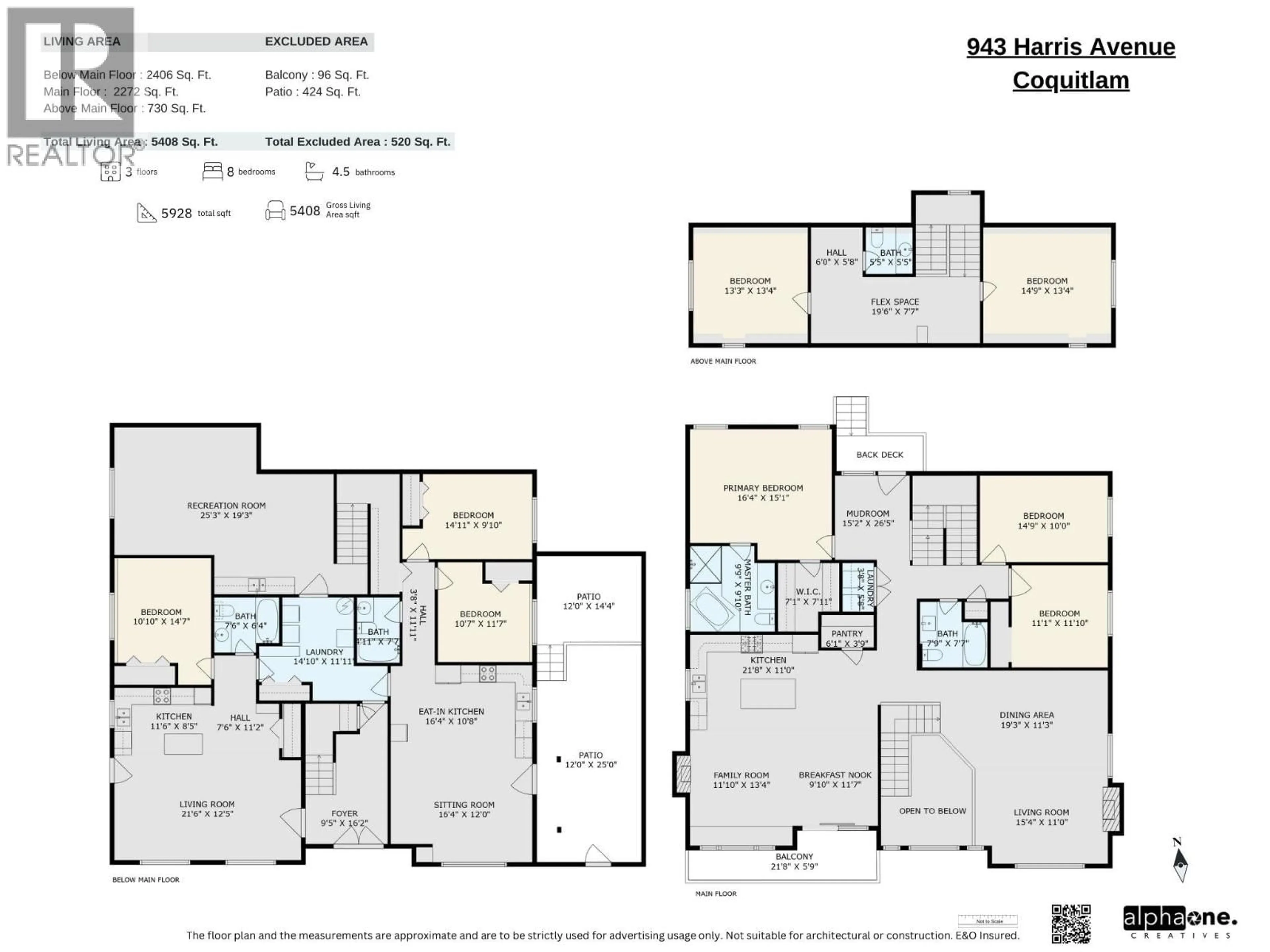 Floor plan for 943 HARRIS AVENUE, Coquitlam British Columbia V3K1S2