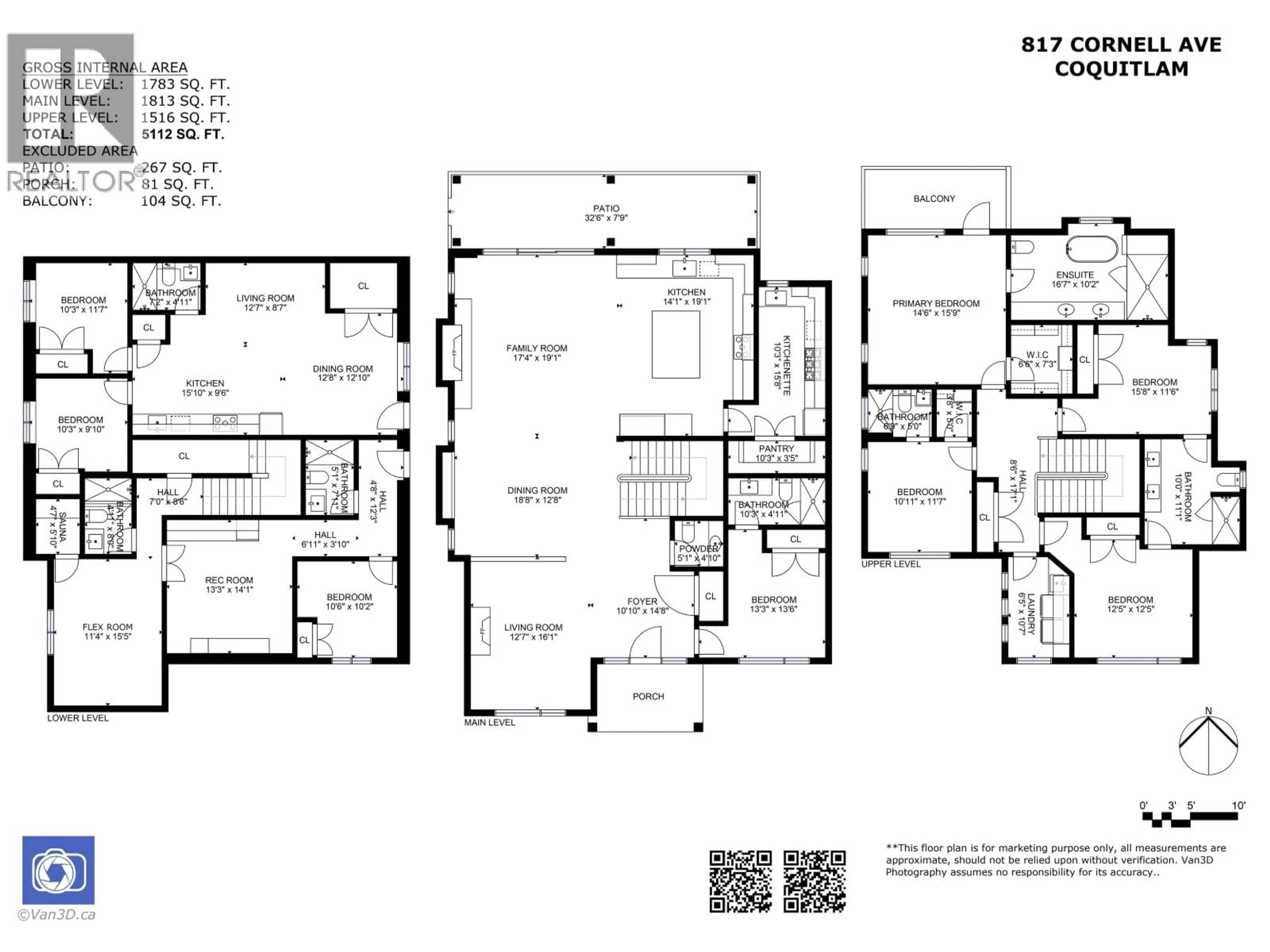 Floor plan for 817 CORNELL AVENUE, Coquitlam British Columbia V3J2Z3