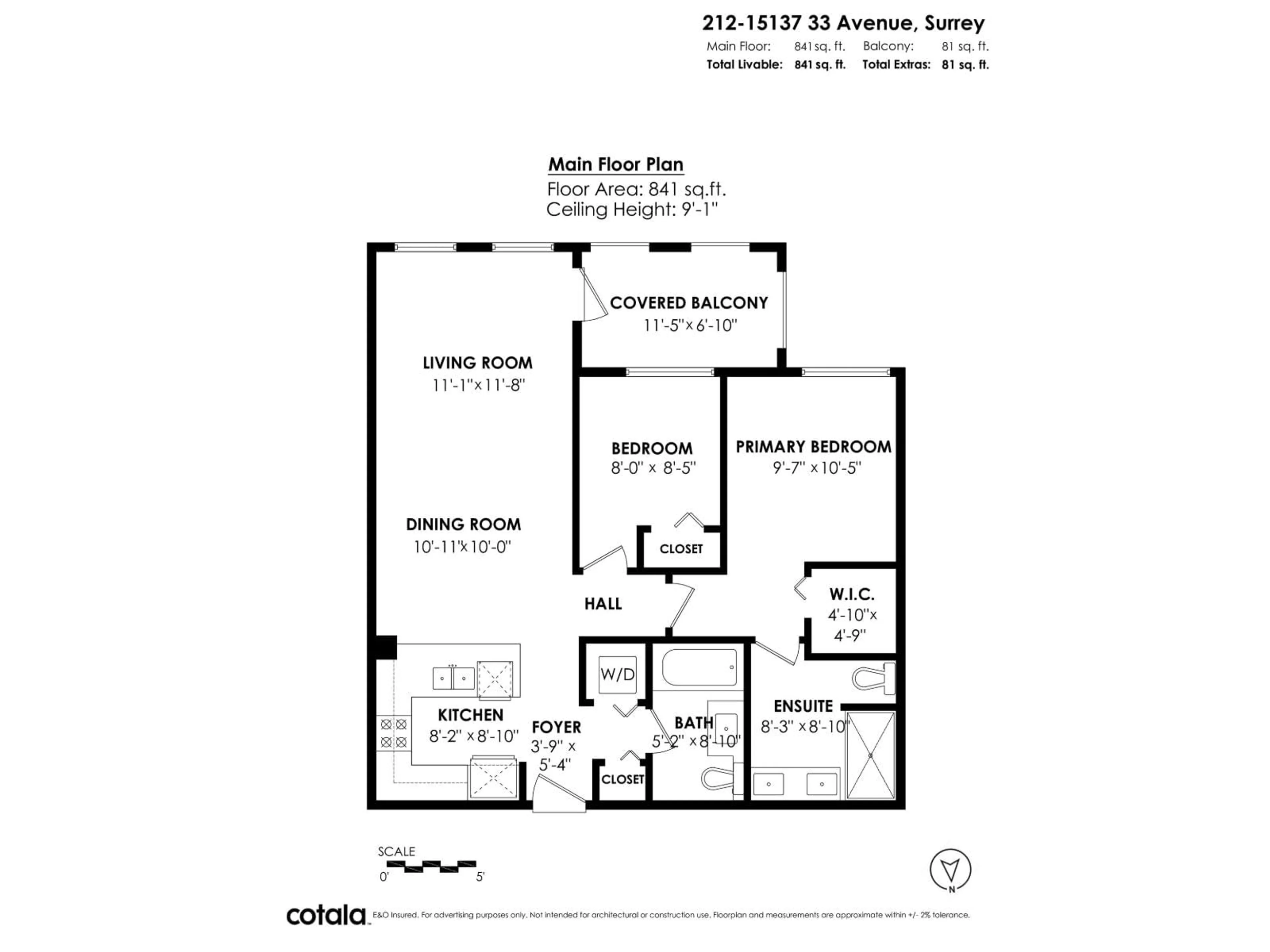 Floor plan for 212 - 15137 33, White Rock British Columbia V3Y0Y5