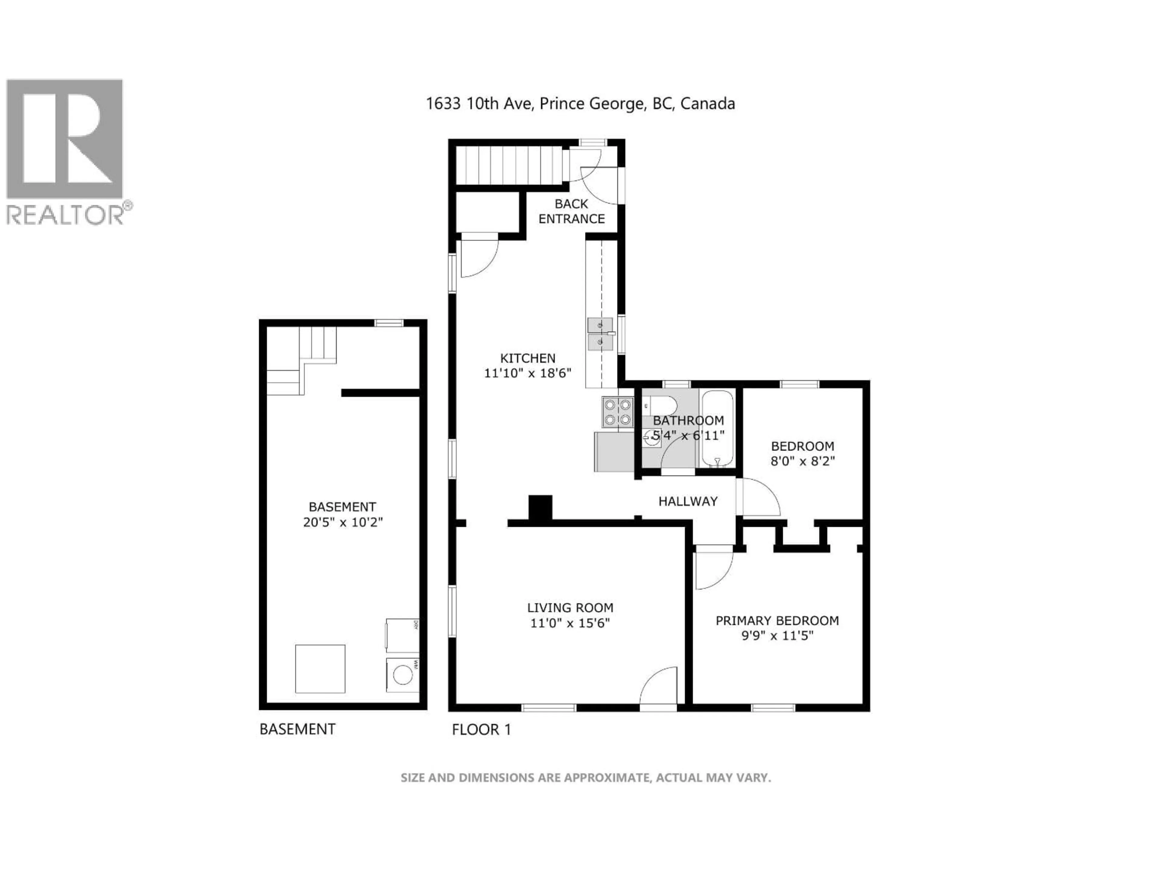 Floor plan for 1633 10TH AVENUE, Prince George British Columbia V2L3S5