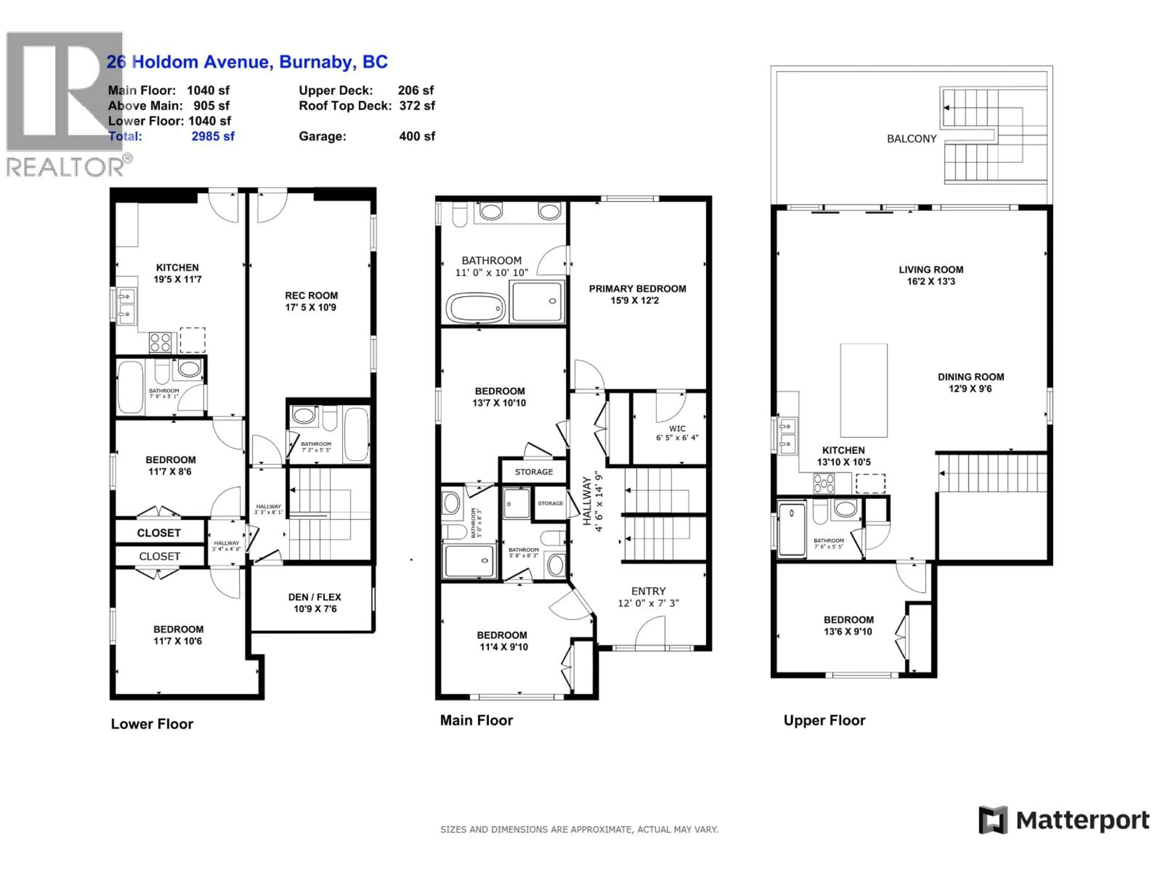 Floor plan for 26 HOLDOM AVENUE, Burnaby British Columbia V5B3T7