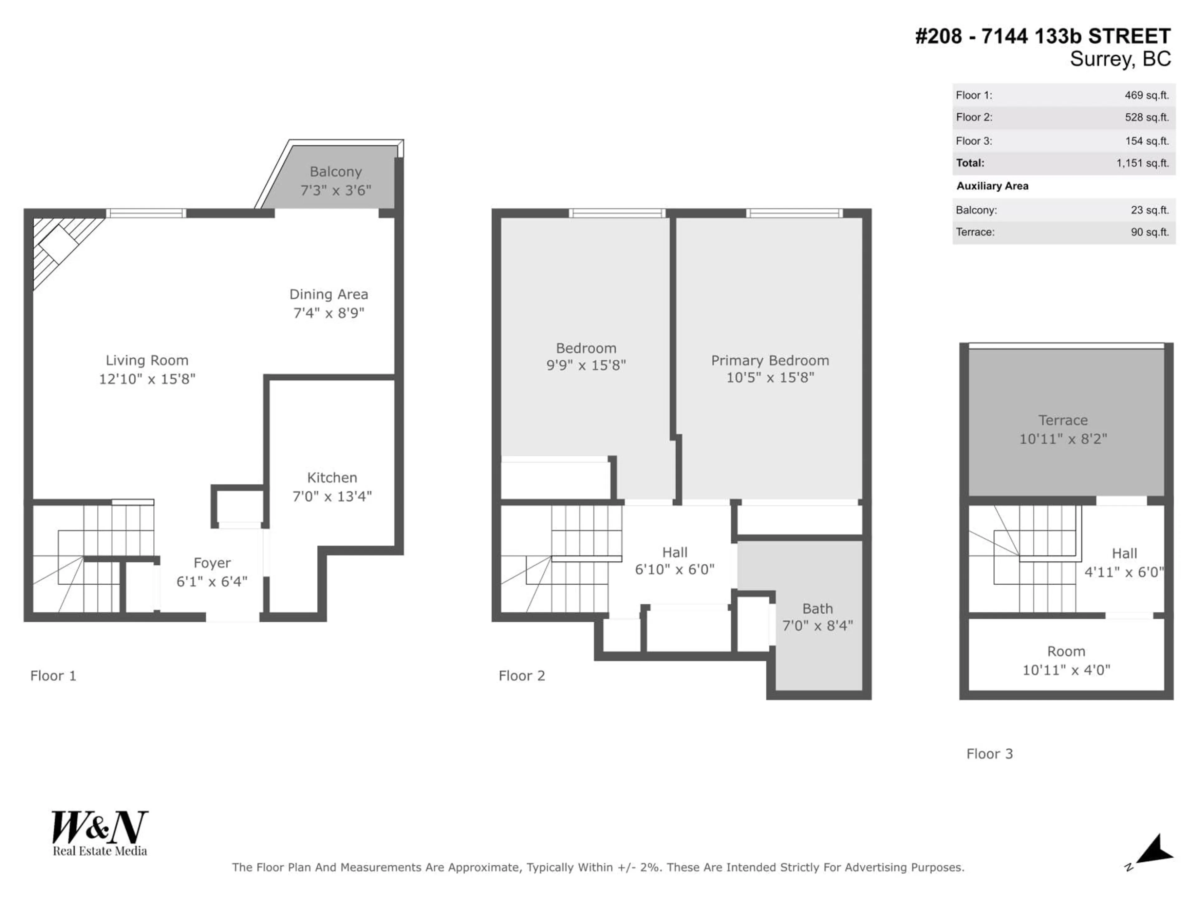 Floor plan for 208 - 7144 133B, Surrey British Columbia V3W8A4