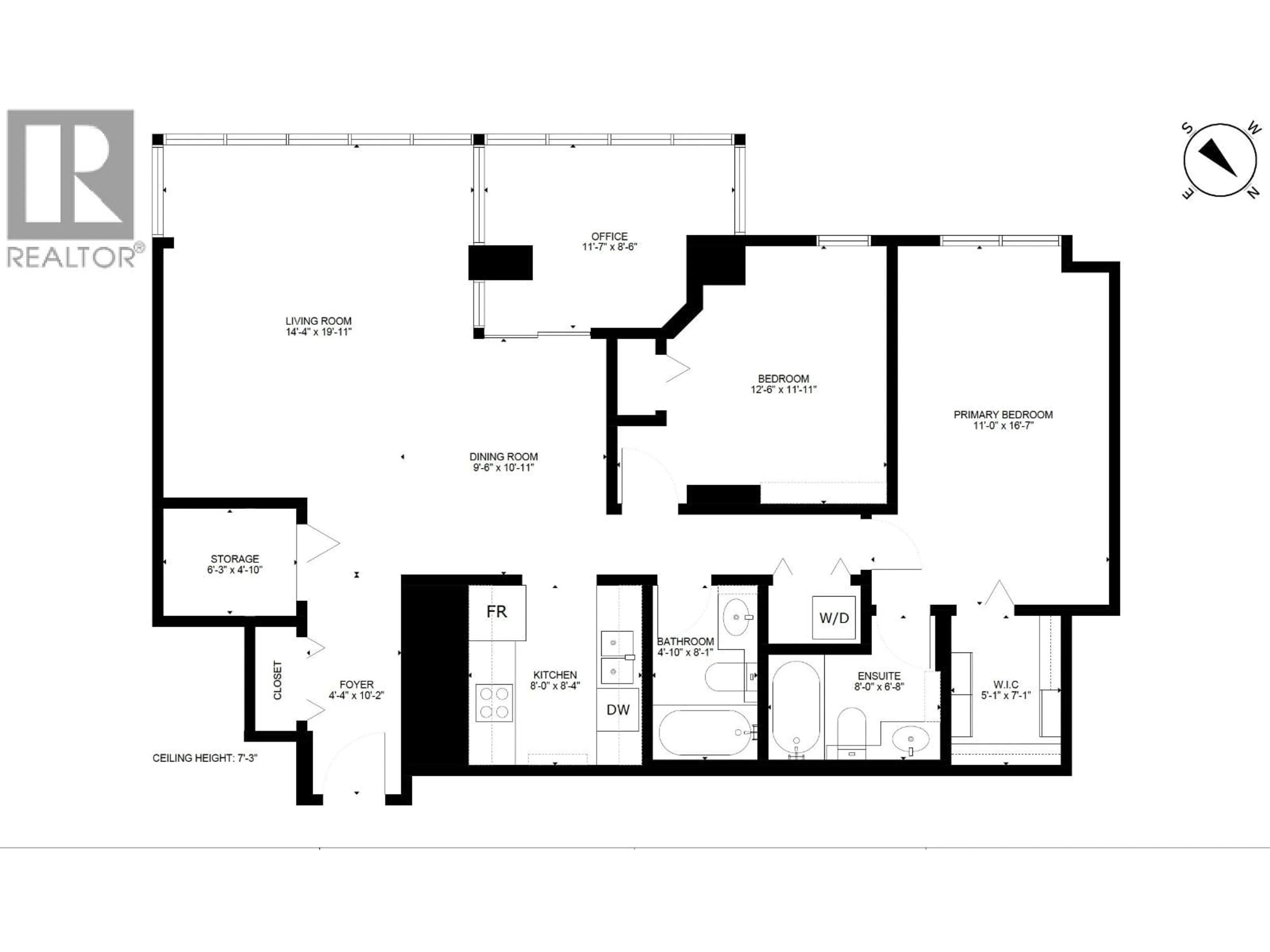 Floor plan for 1103 - 212 DAVIE STREET, Vancouver British Columbia V6B5Z4