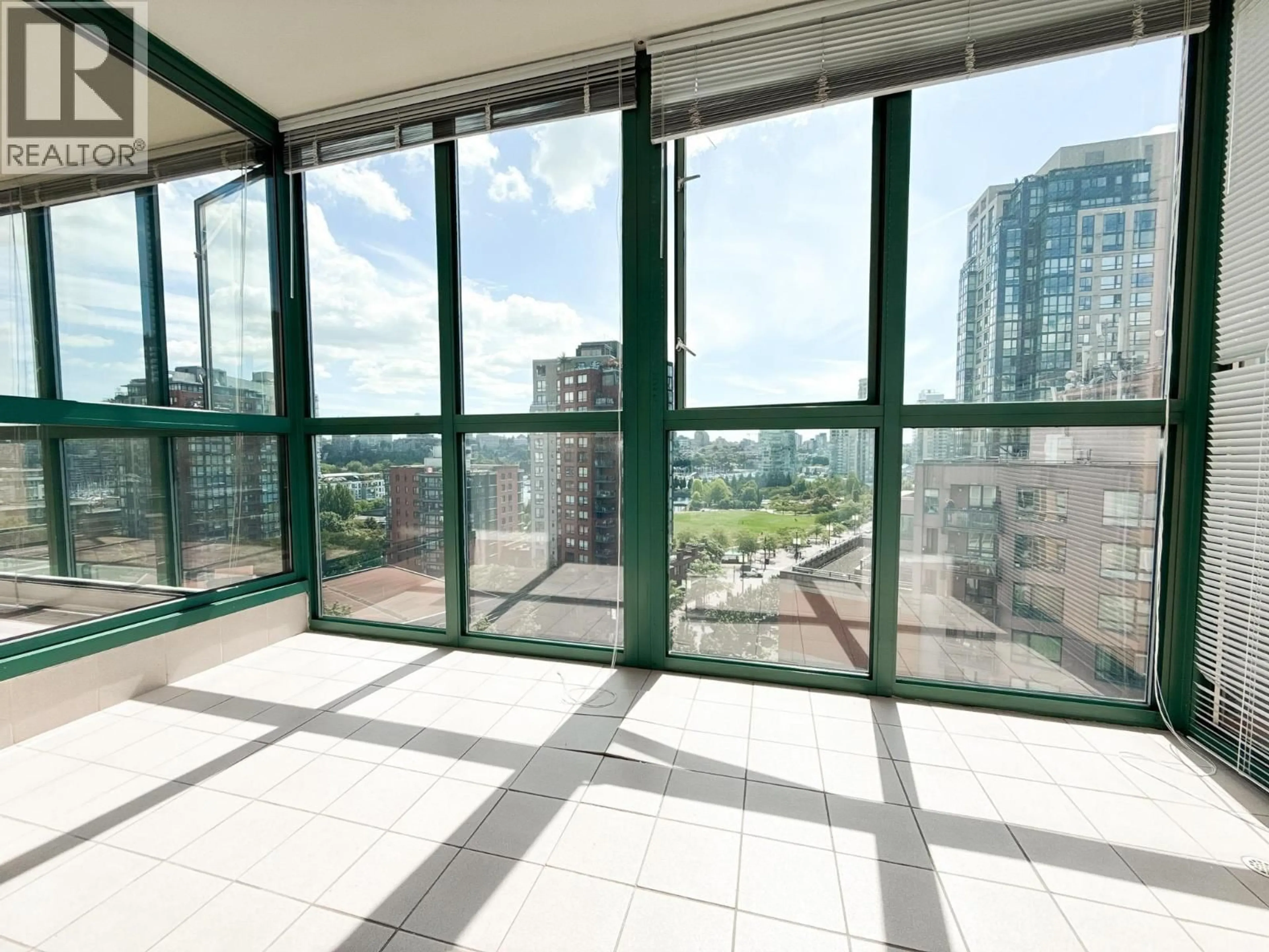 Balcony in the apartment, city buildings view from balcony for 1103 - 212 DAVIE STREET, Vancouver British Columbia V6B5Z4