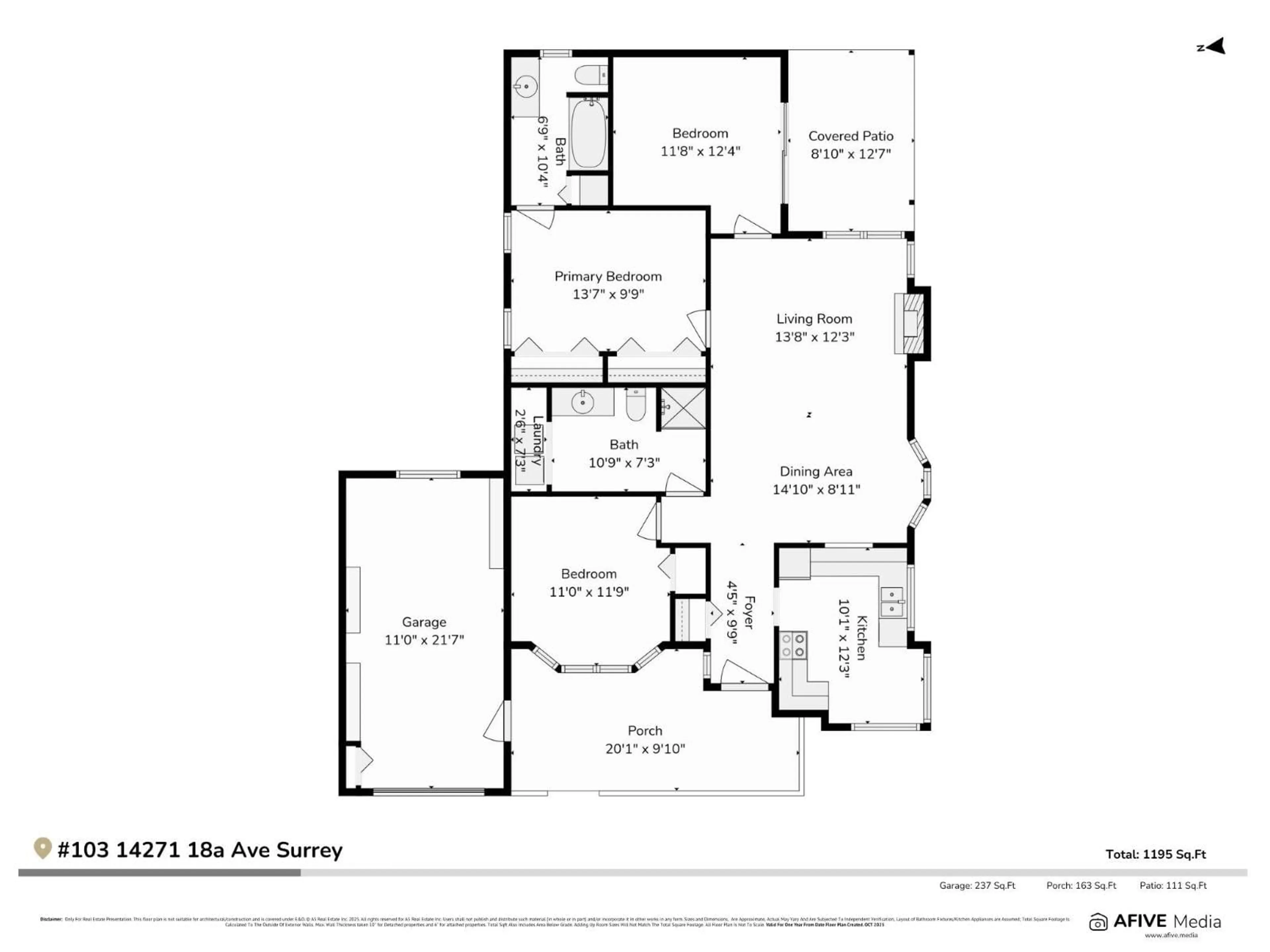 Floor plan for 103 - 14271 18A, Surrey British Columbia V4A7N8