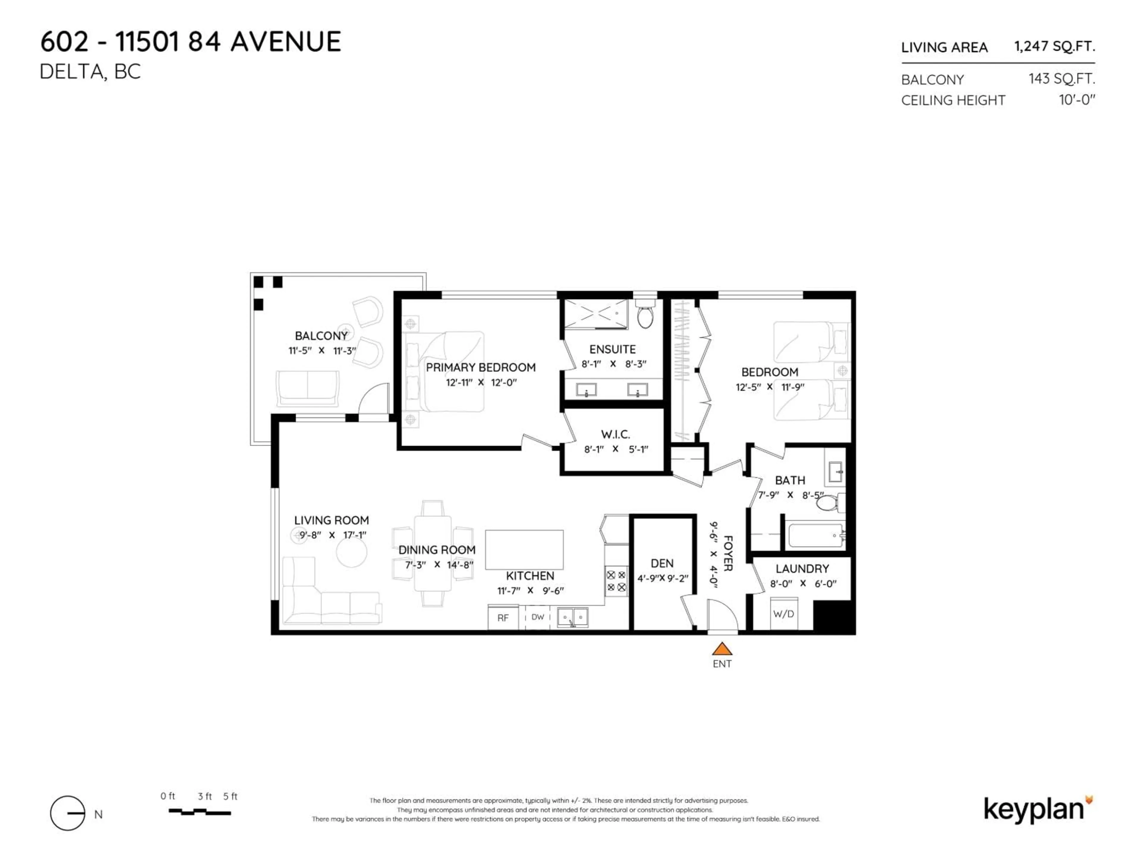 Floor plan for 602 - 11501 84, Delta British Columbia V4C0E5