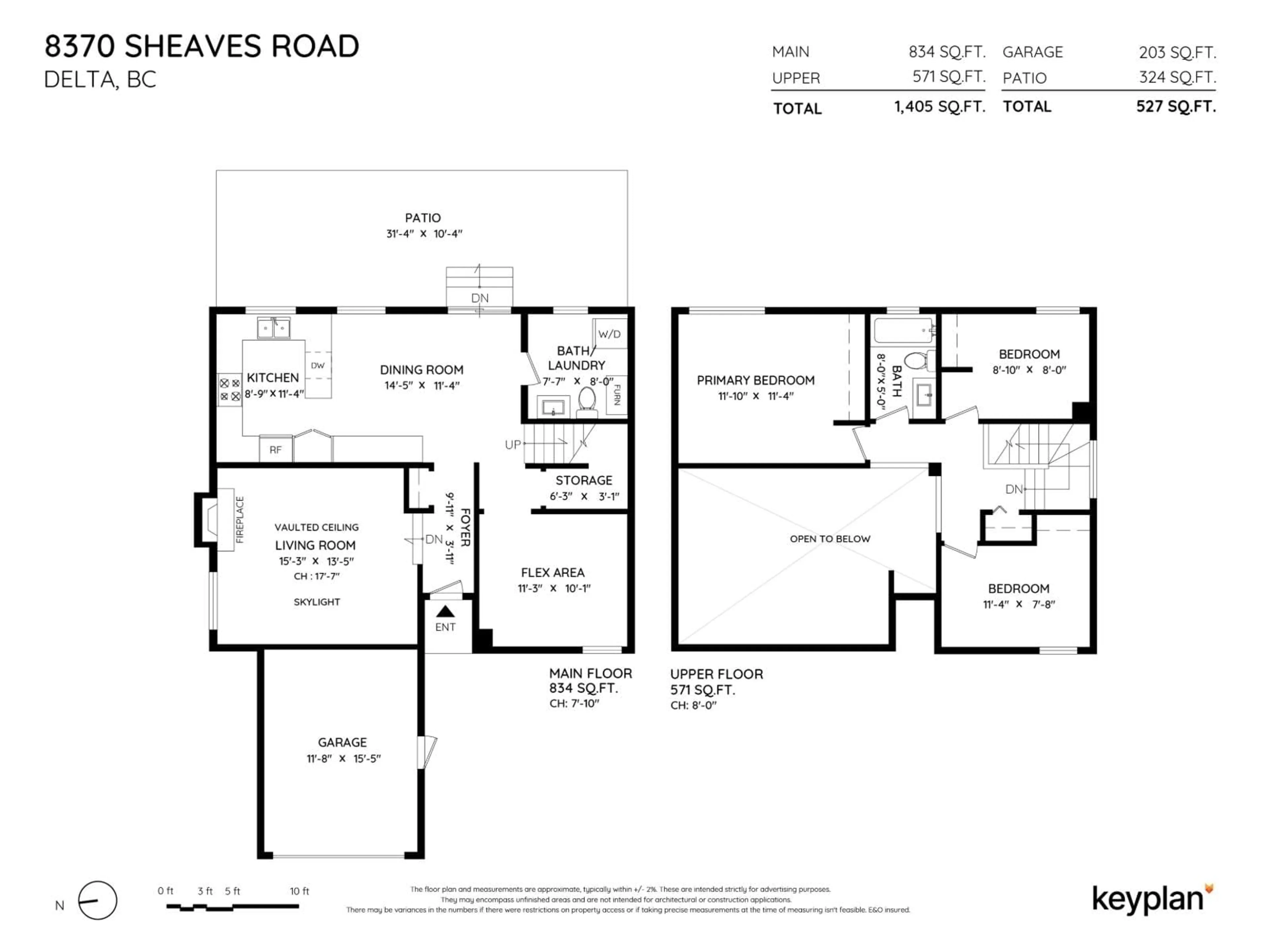 Floor plan for 8370 SHEAVES, Delta British Columbia V4C3X1