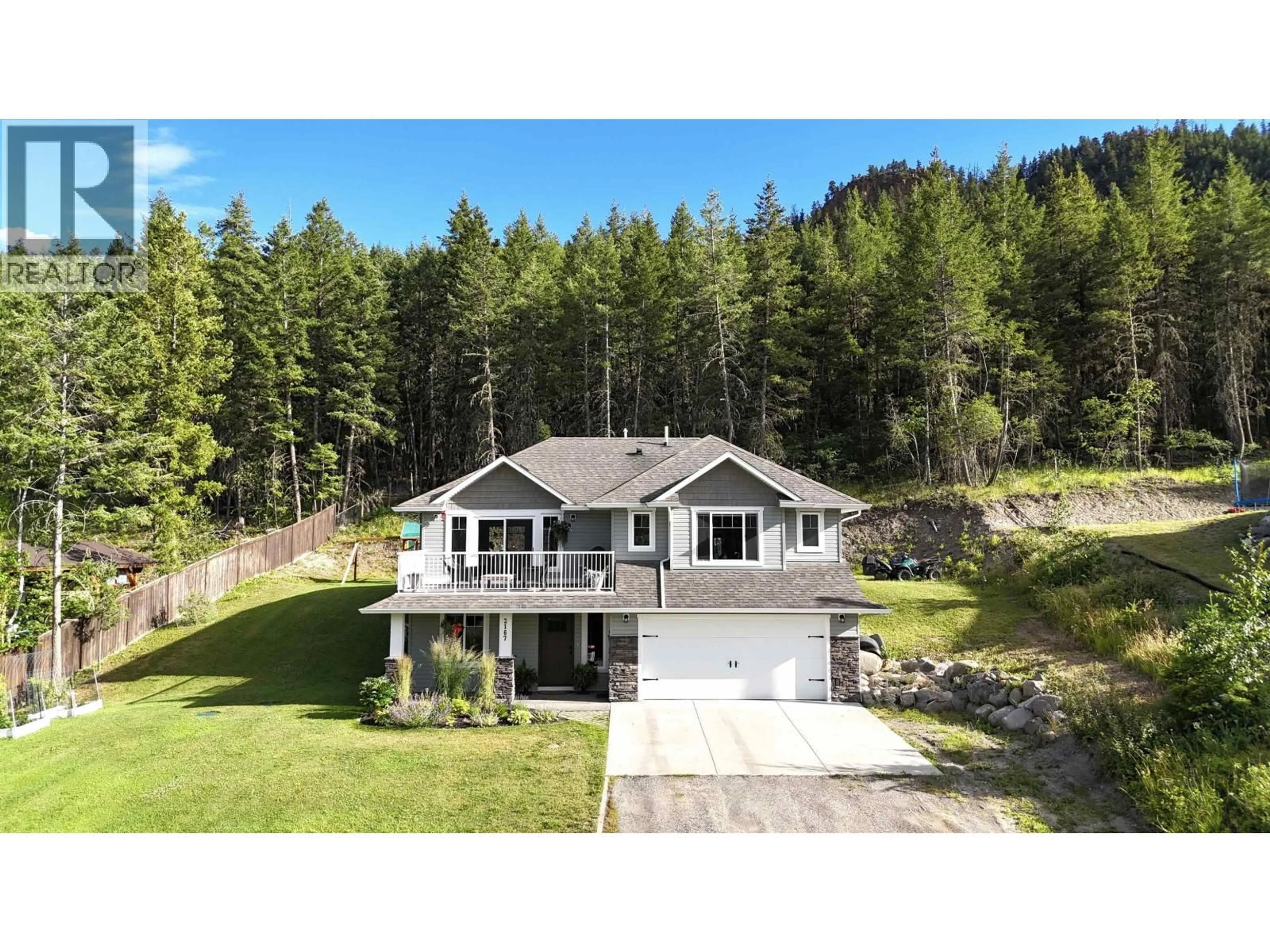 A pic from outside/outdoor area/front of a property/back of a property/a pic from drone, water/lake/river/ocean view for 2167 BLUFF VIEW DRIVE, Williams Lake British Columbia V2G5G1