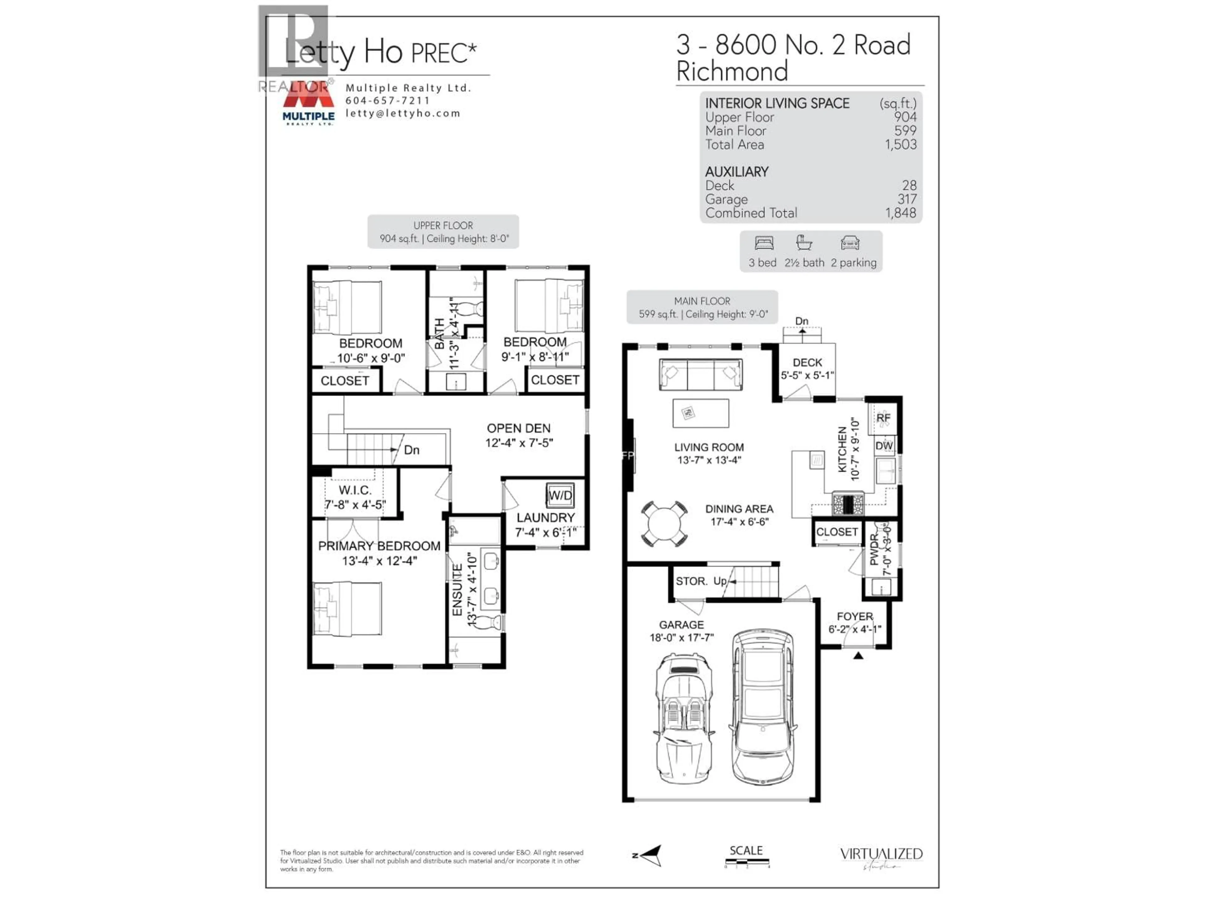 Floor plan for 3 - 8600 NO. 2 ROAD, Richmond British Columbia V7C3M5