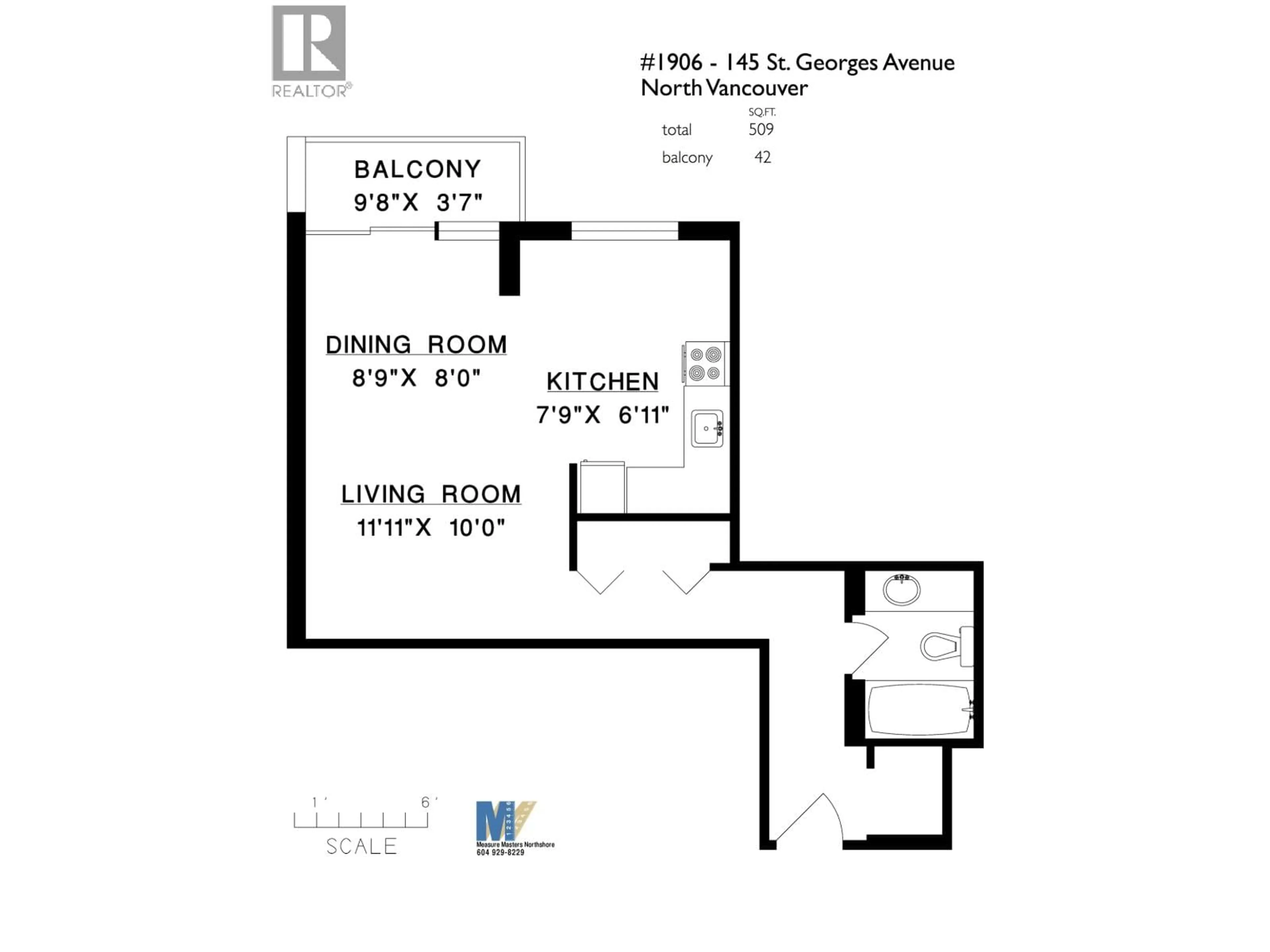 Floor plan for 1906 - 145 ST. GEORGES AVENUE, North Vancouver British Columbia V7L3G8