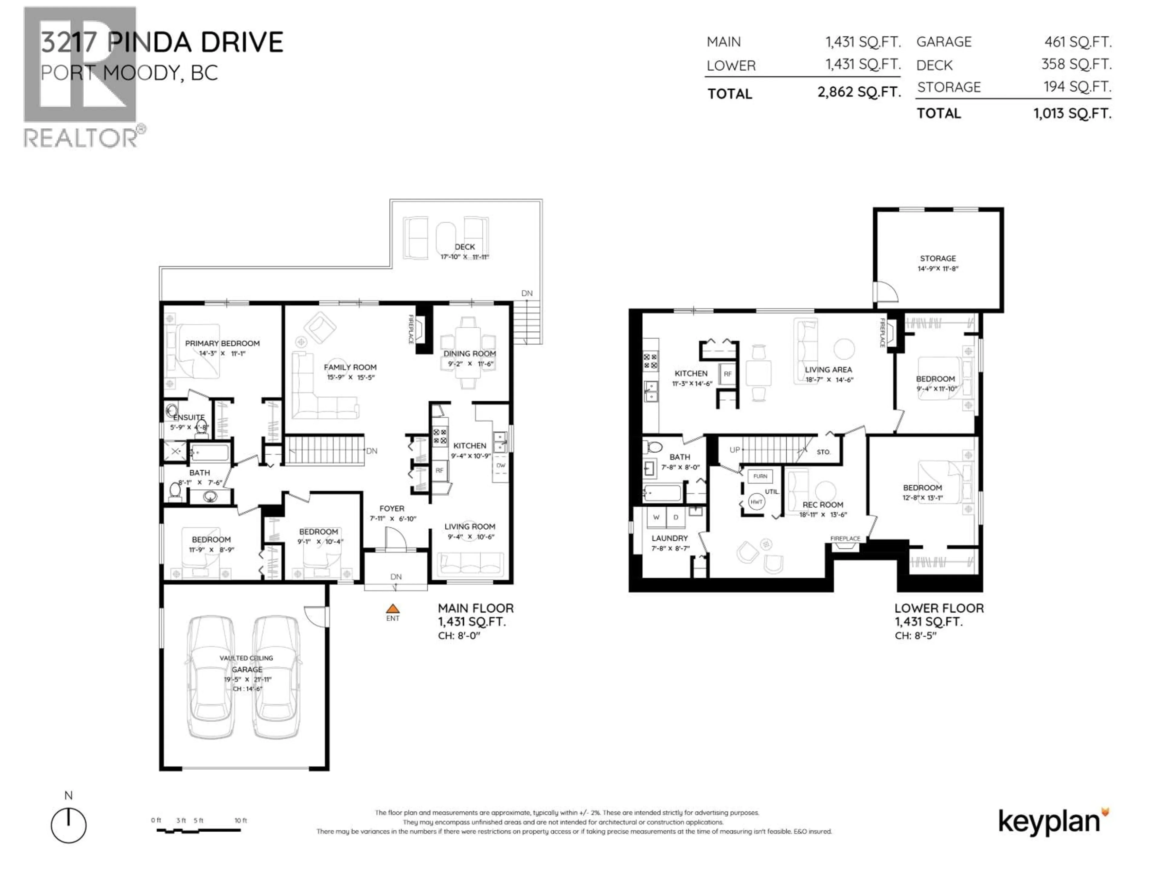 Floor plan for 3217 PINDA DRIVE, Port Moody British Columbia V3H3J6
