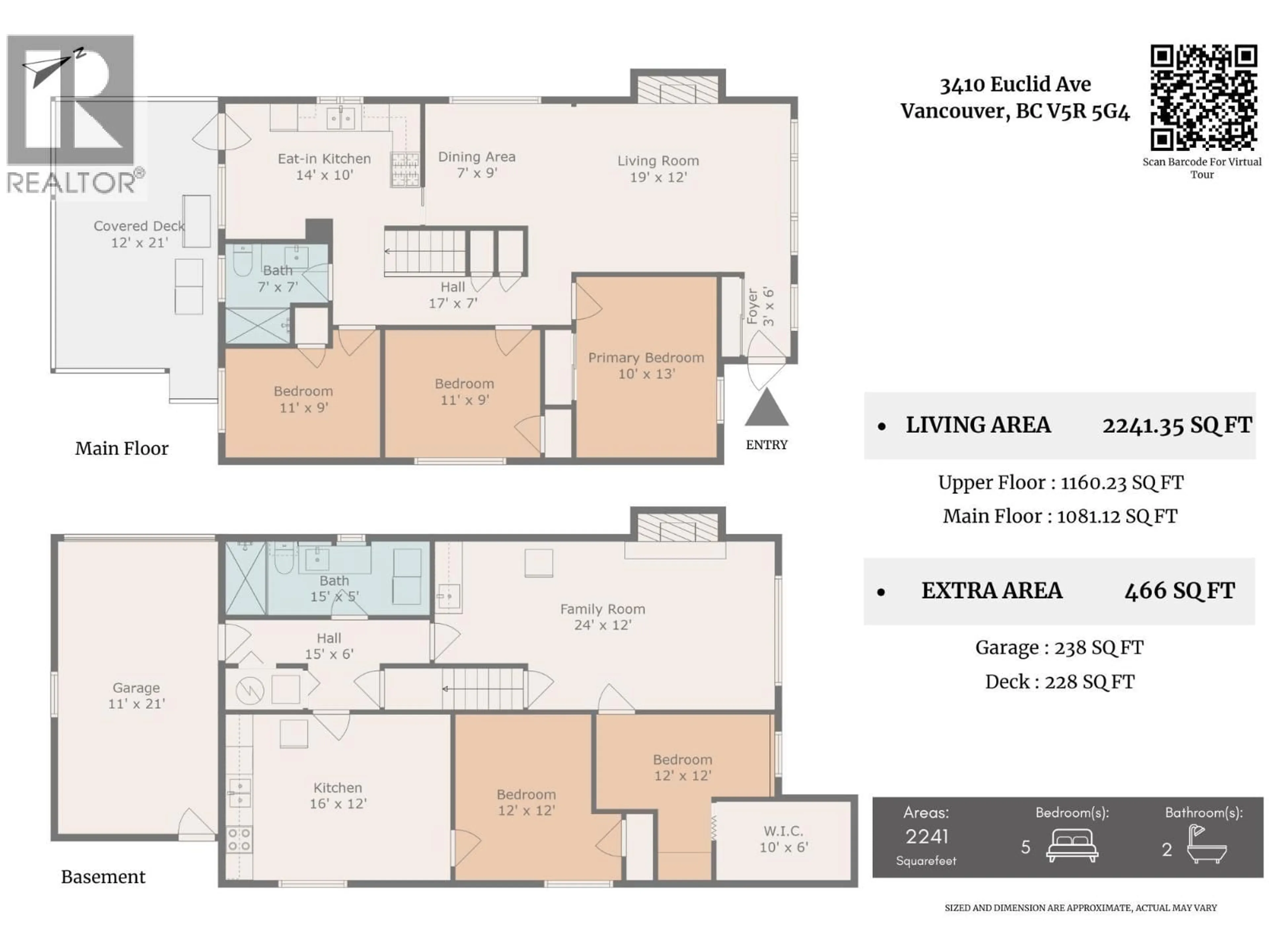 Floor plan for 3410 EUCLID AVENUE, Vancouver British Columbia V5R5G4