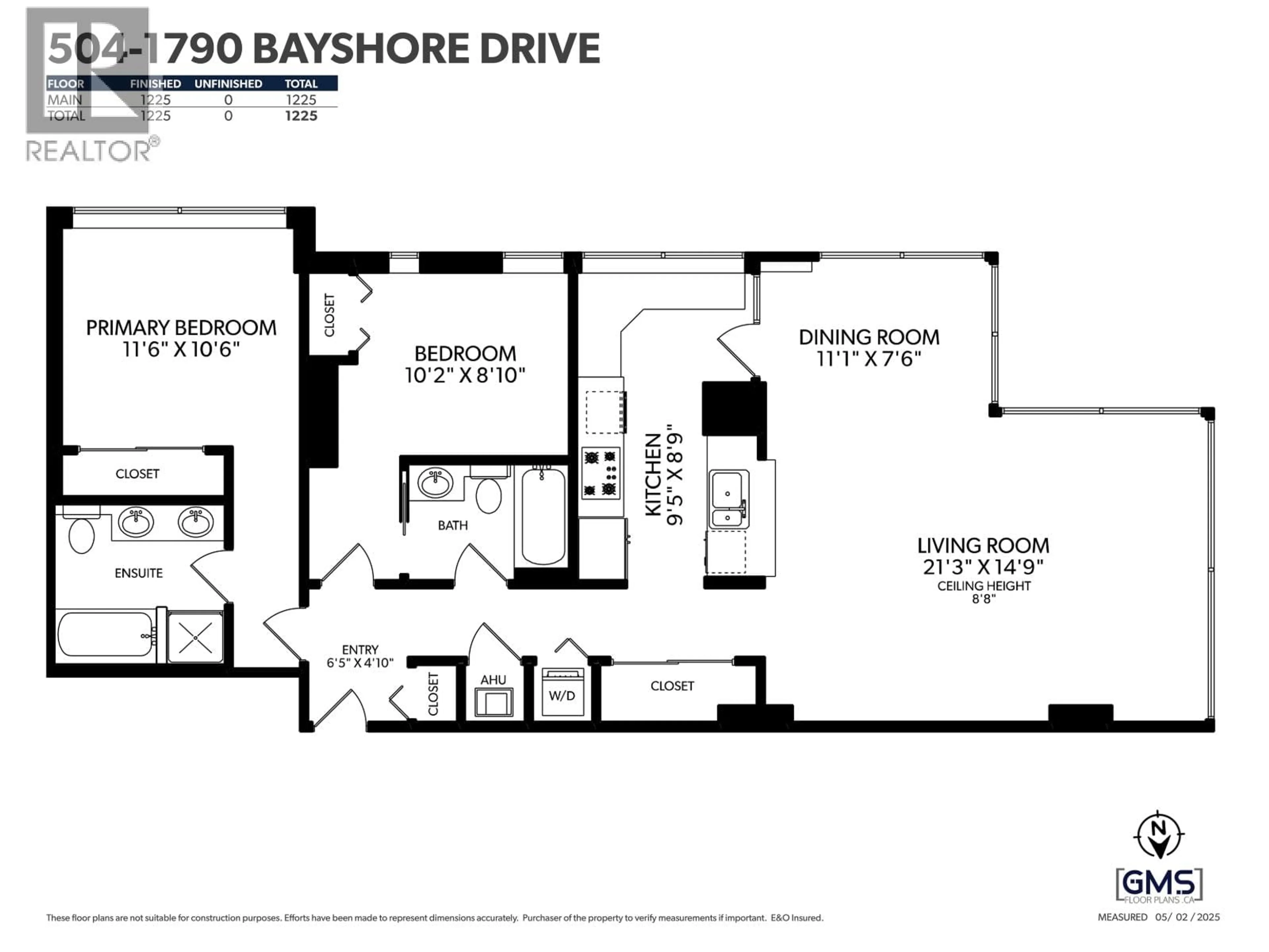 Floor plan for 504 - 1790 BAYSHORE DRIVE, Vancouver British Columbia V6G3G5