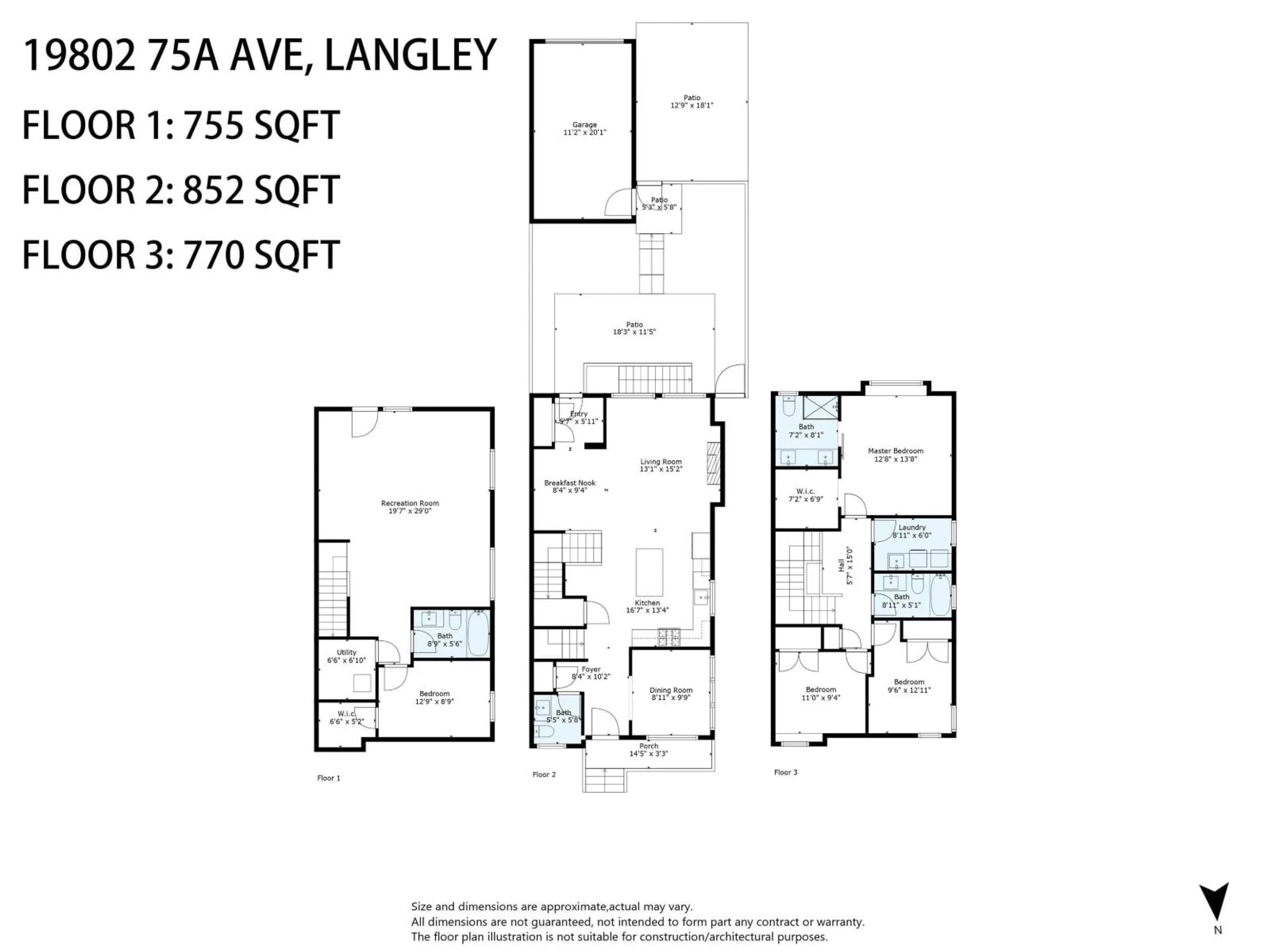 Floor plan for 19802 75A, Langley British Columbia V2Y5K3