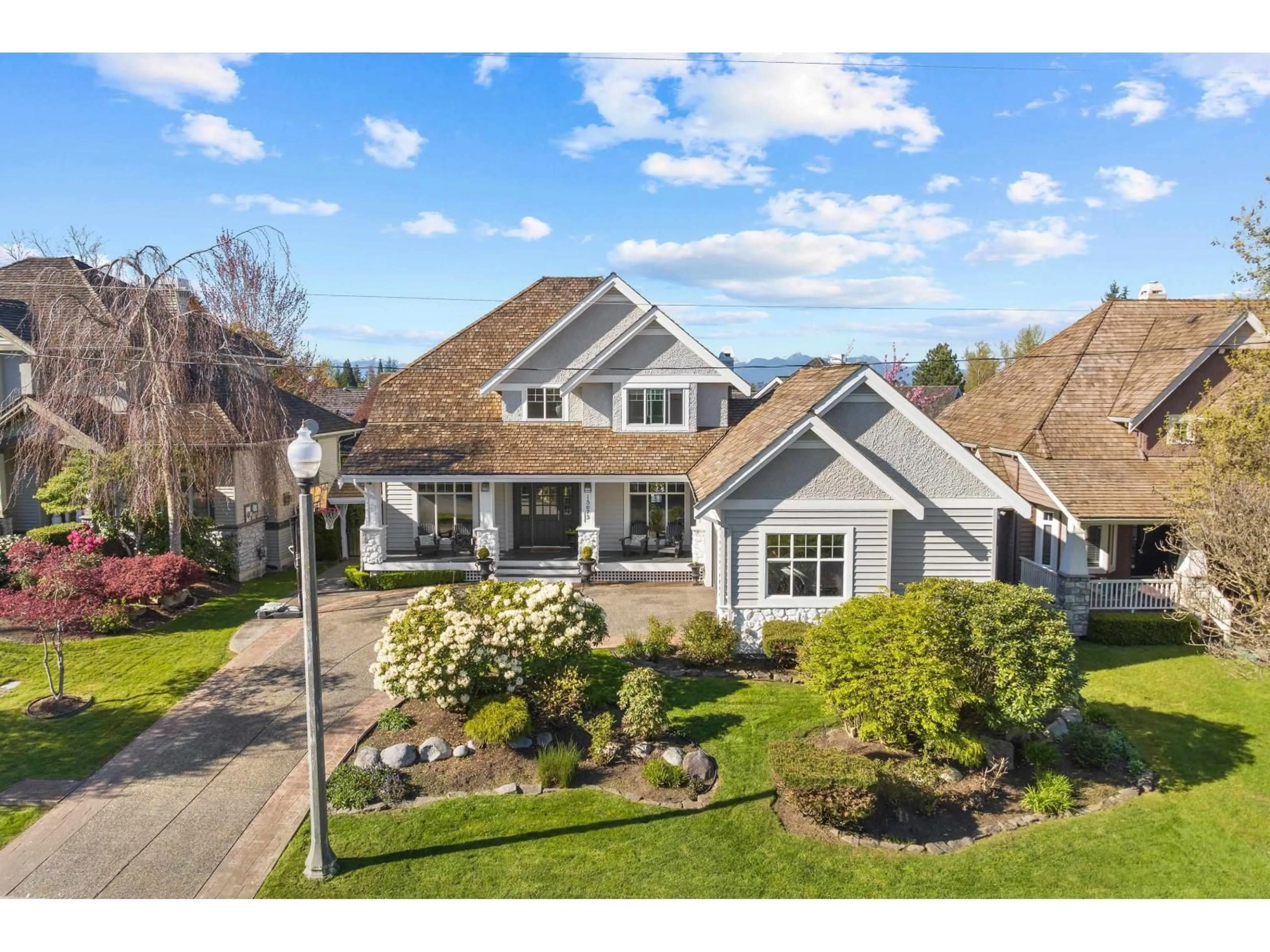 A pic from outside/outdoor area/front of a property/back of a property/a pic from drone, street for 15675 36, Surrey British Columbia V3S0K3