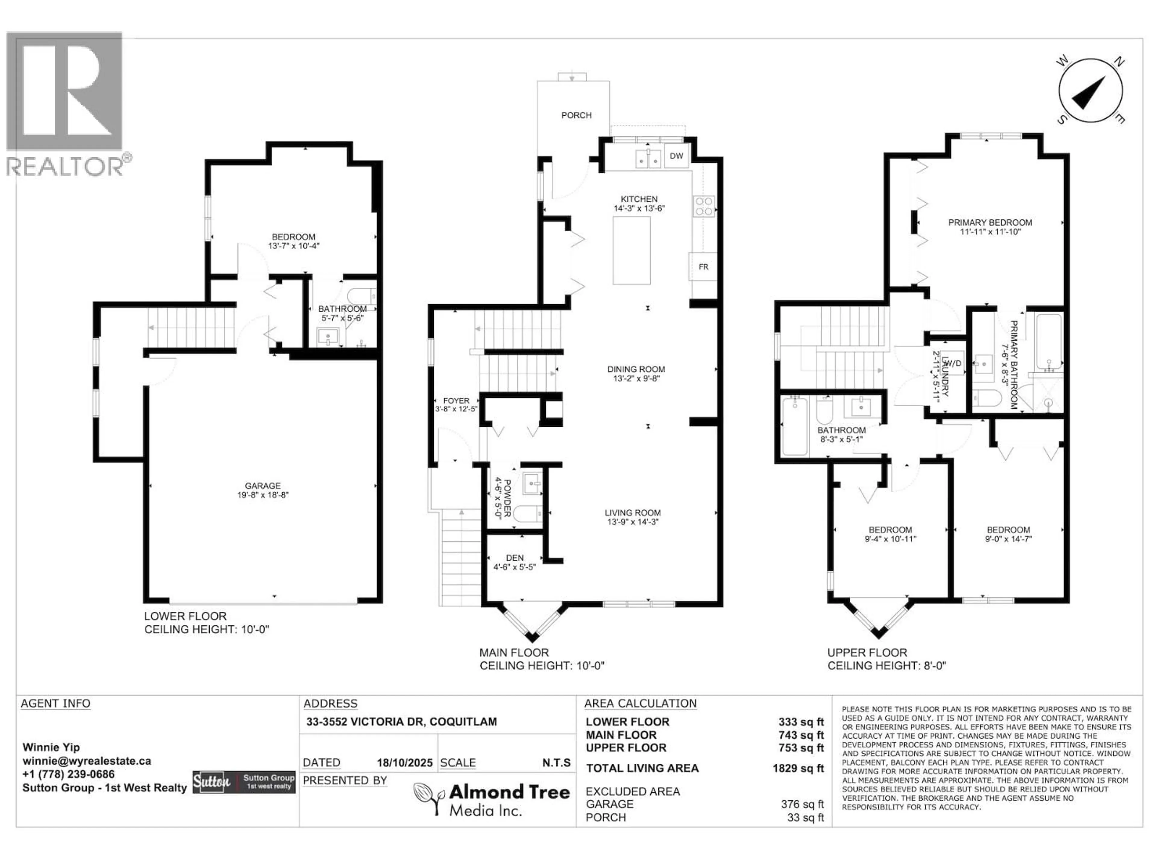 Floor plan for 33 - 3552 VICTORIA DRIVE, Coquitlam British Columbia V3E0N7