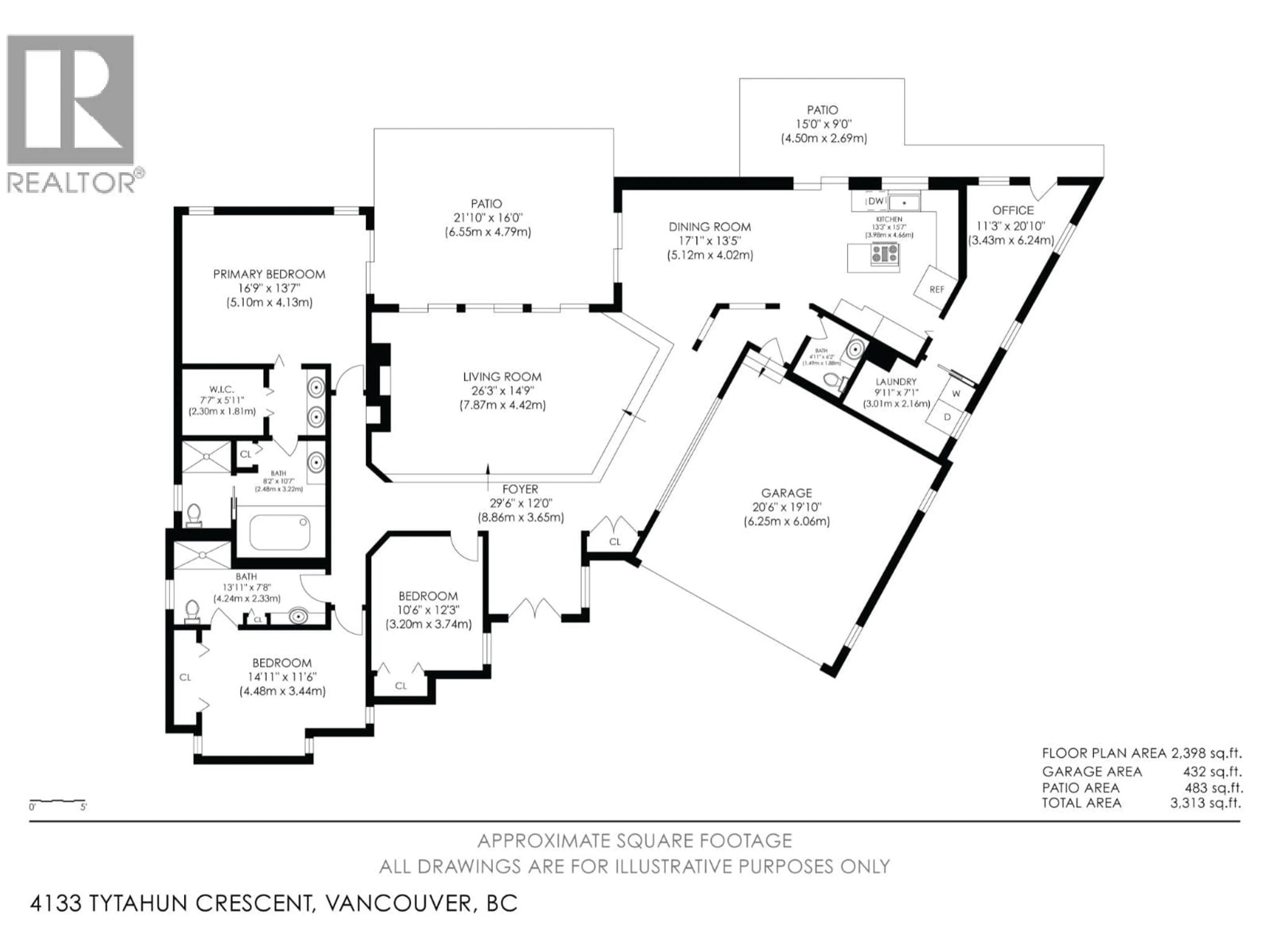 Floor plan for 4133 TYTAHUN CRESCENT, Vancouver British Columbia V6N3N1